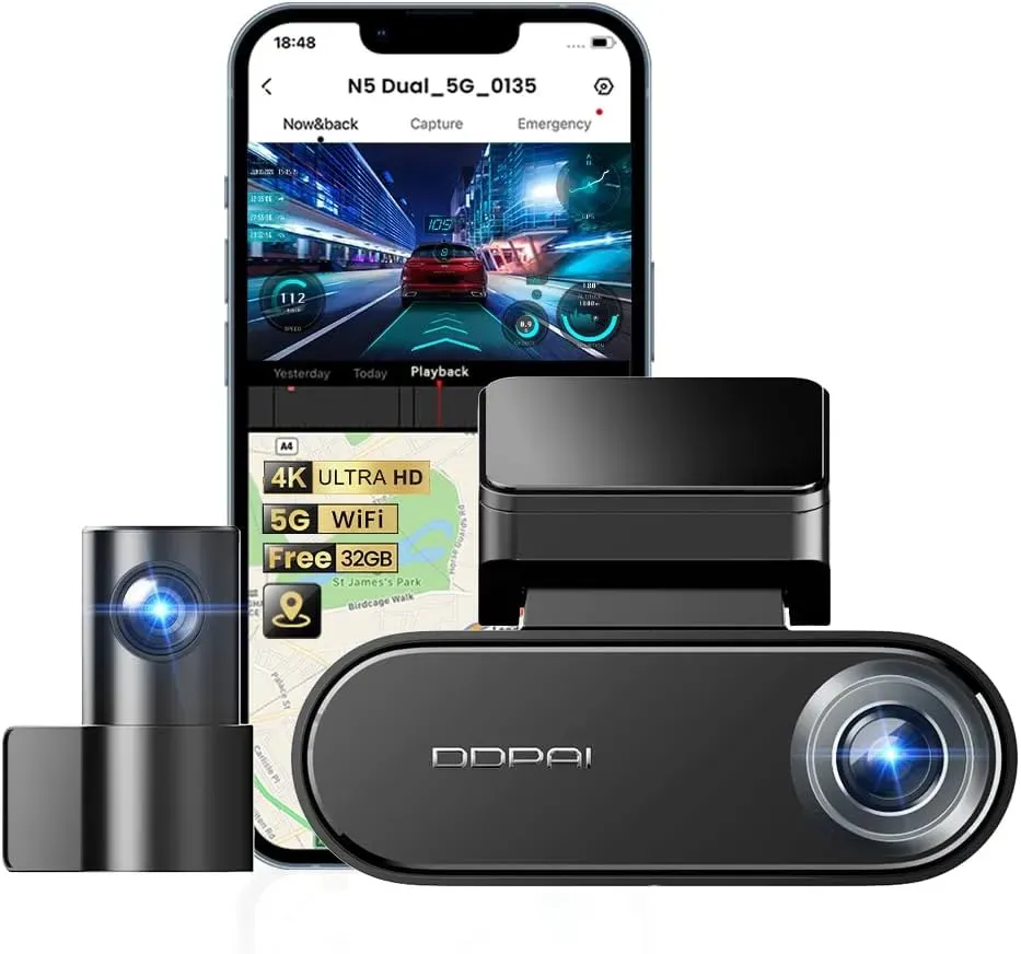 DDPAI N5 Dual 2026 4K Dash Cam with Night Vision product photo