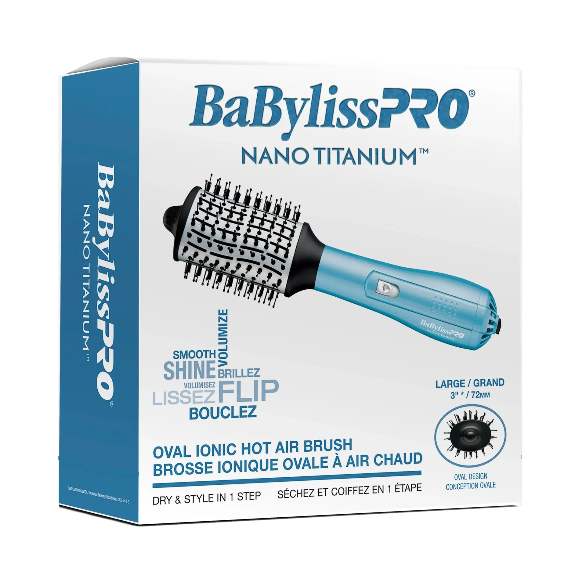 BaBylissPRO Nano Titanium Oval Ionic Hot Air Brush product photo