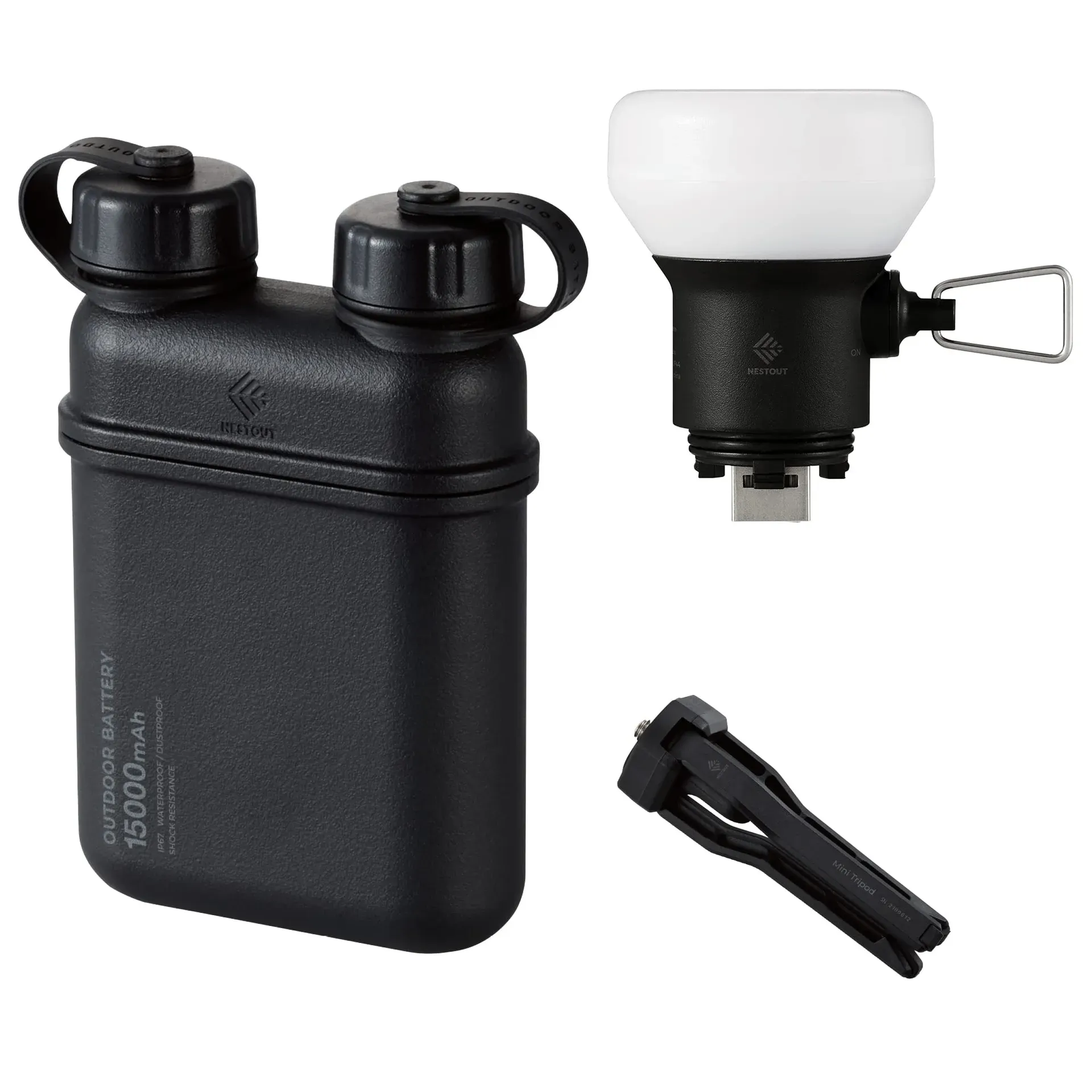 ELECOM NESTOUT Rugged Power Bank 15000mAh product photo