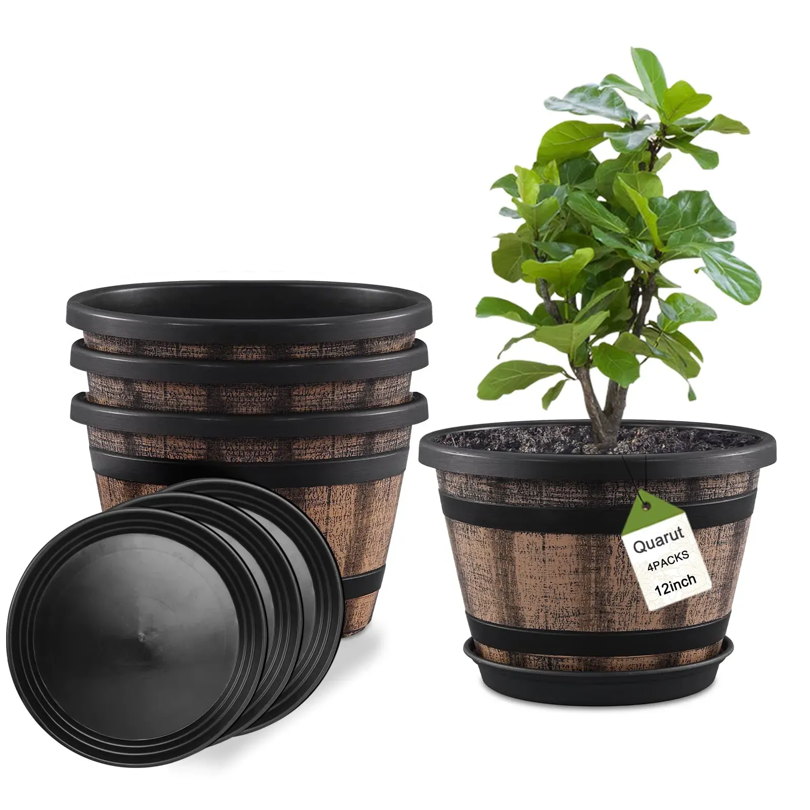 Quarut Plastic Barrel-Style Planter product photo