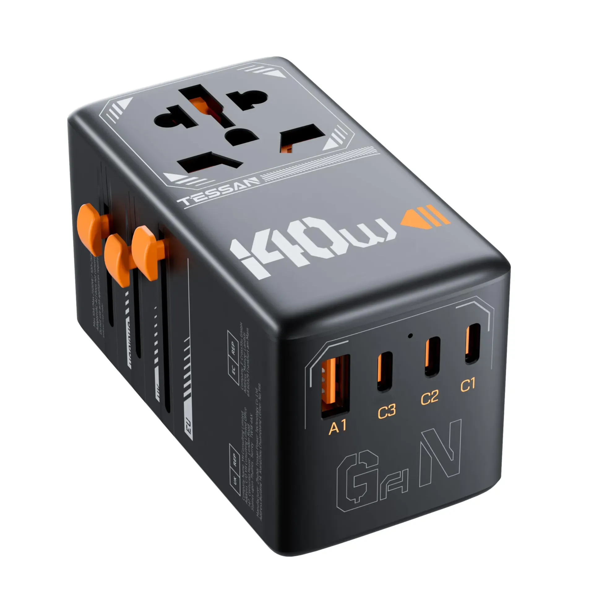 TESSAN Universal Travel Adapter 140W GaN product photo