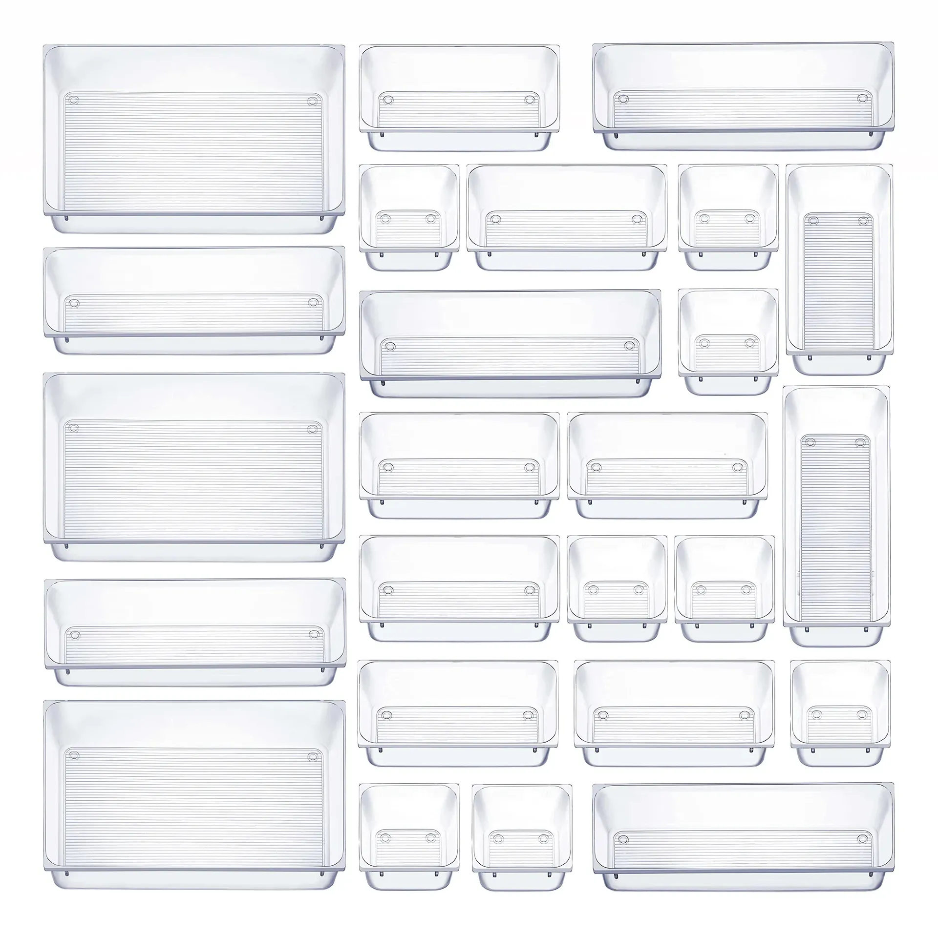 WOWBOX 25 PCS Clear Plastic Drawer Organizer Set product photo