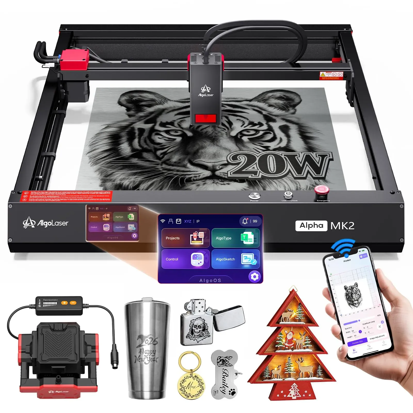 AlgoLaser Alpha MK2 20W Laser Engraver product photo