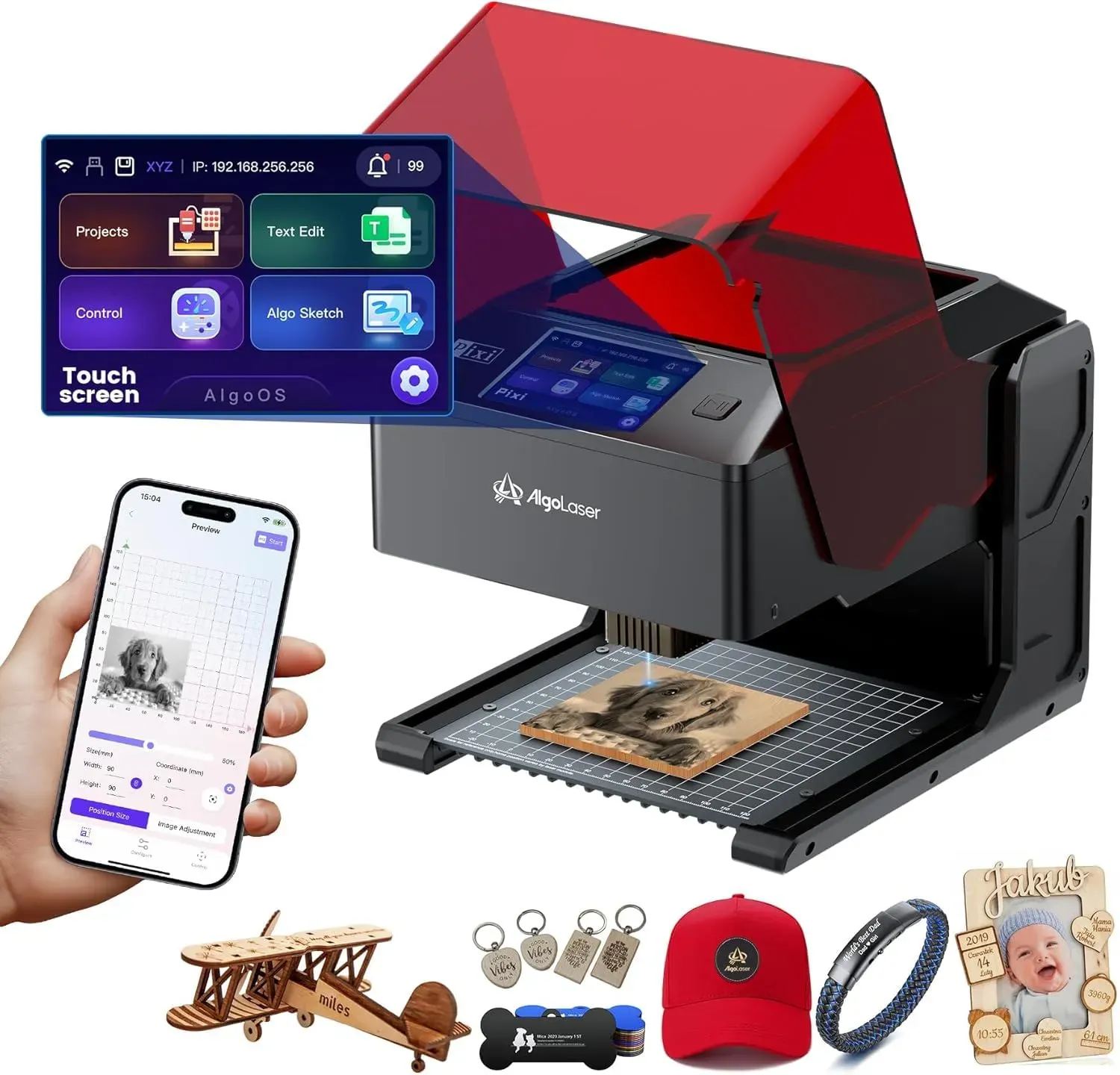 AlgoLaser Pixi 5W Smart Laser Engraver product photo