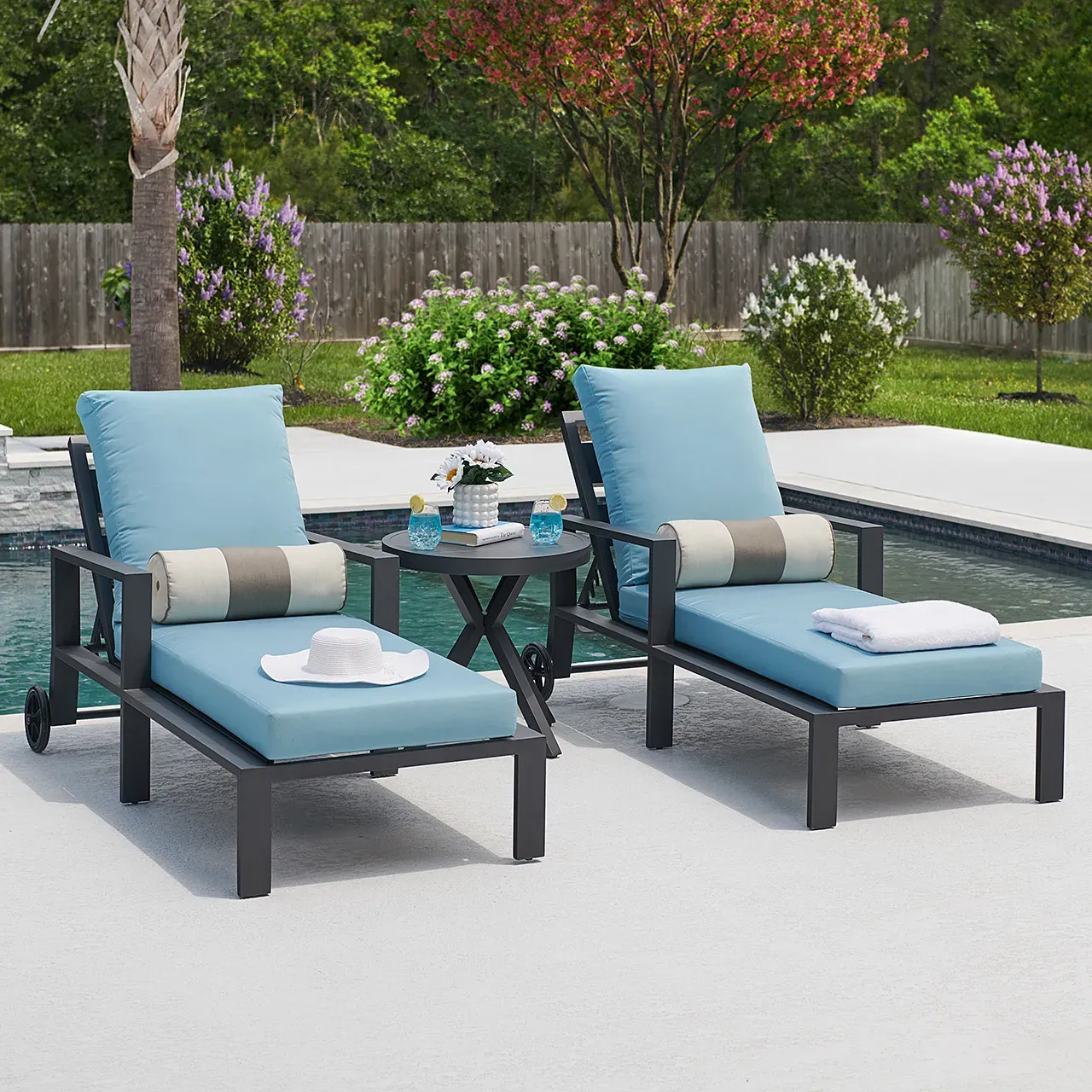Montecito 3-Piece Resin Wicker Patio Chaise Set product photo