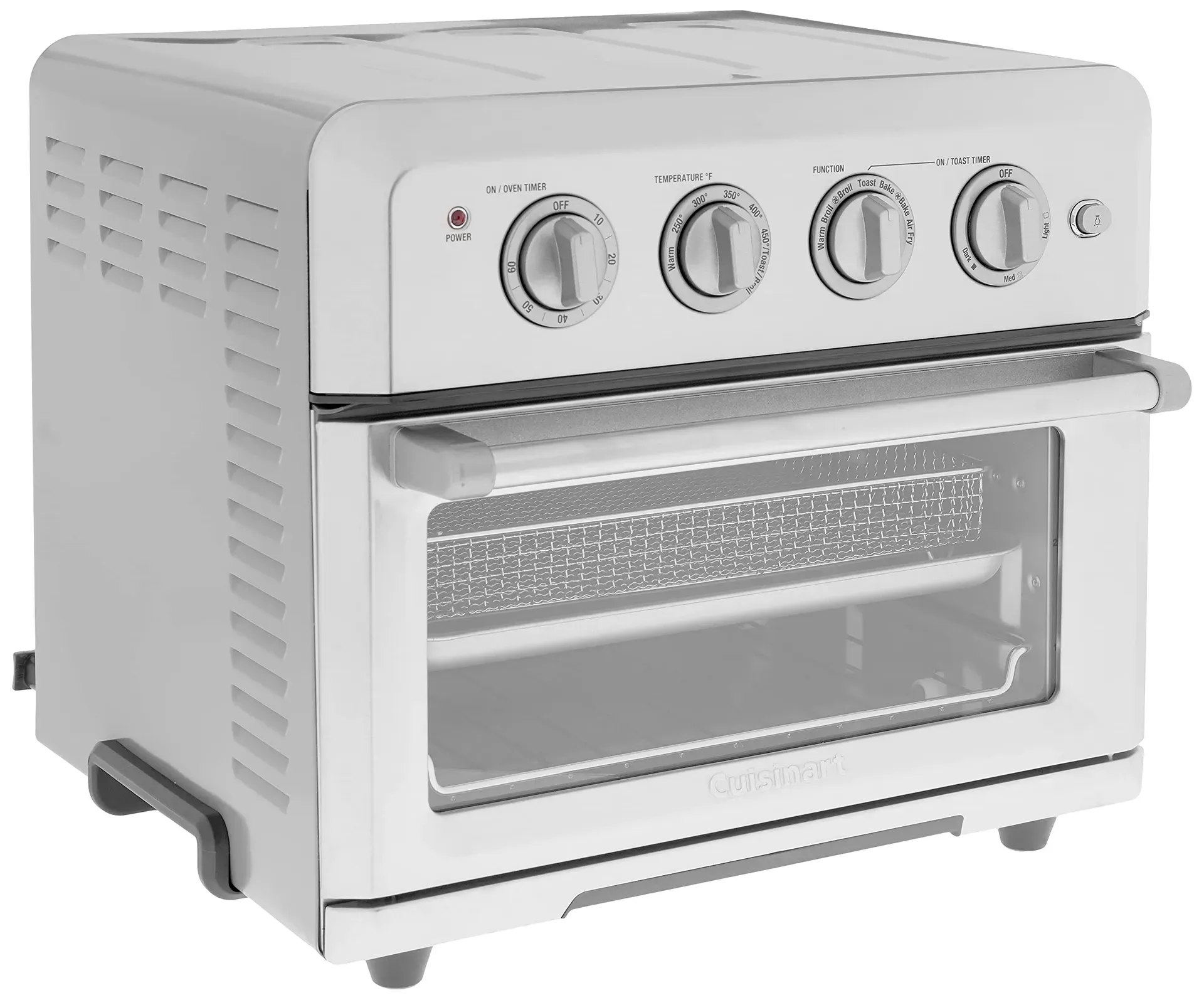 Cuisinart TOA-60 Air Fryer Toaster Oven stainless steel with knob controls