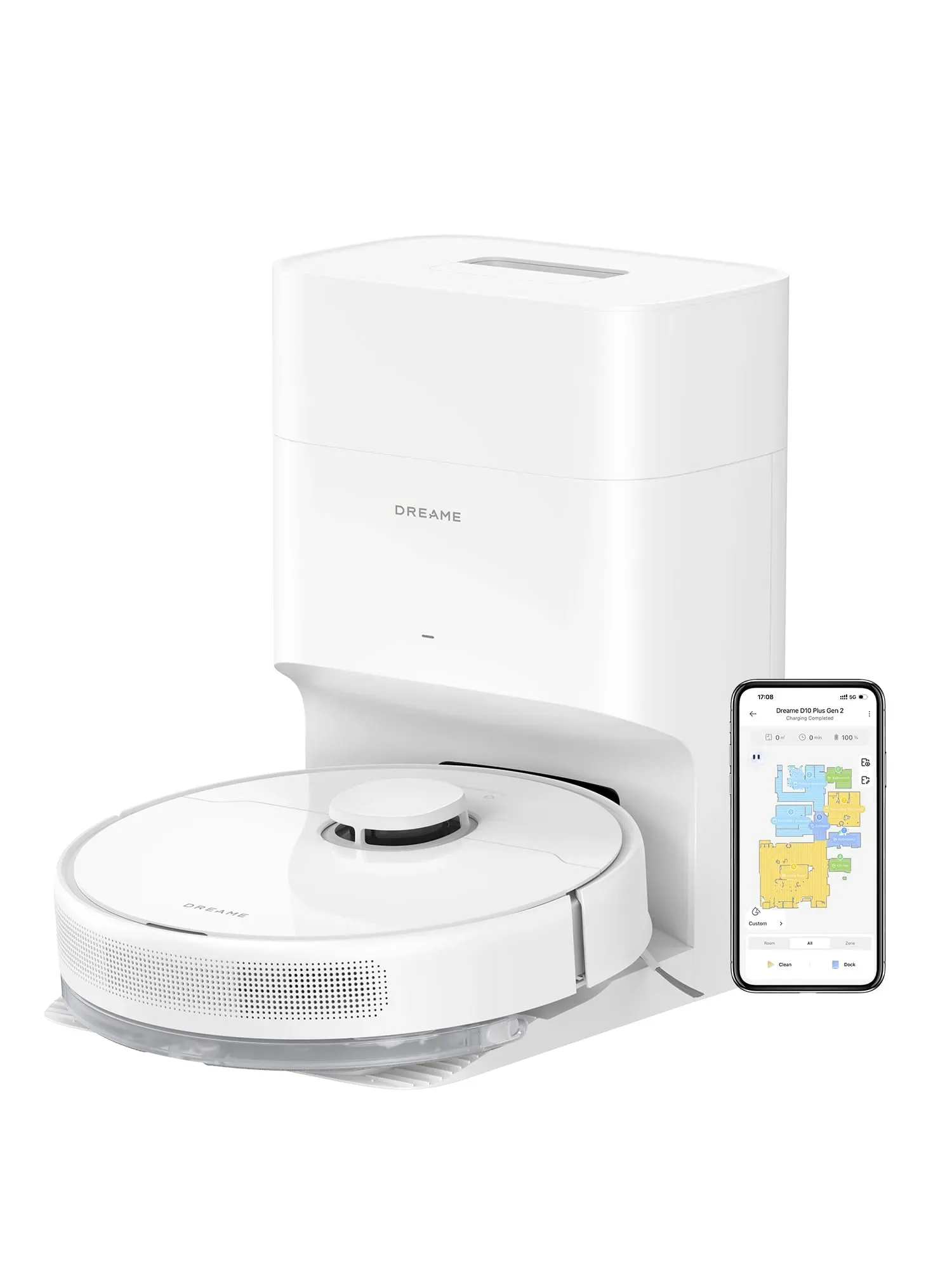 Dreame D10 Plus Gen 2 robot vacuum with self-emptying base station