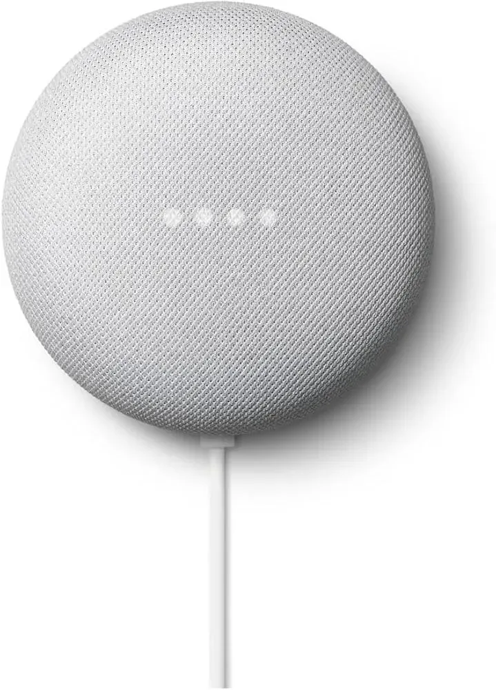 Google Nest Mini 2nd Generation smart speaker in fabric design