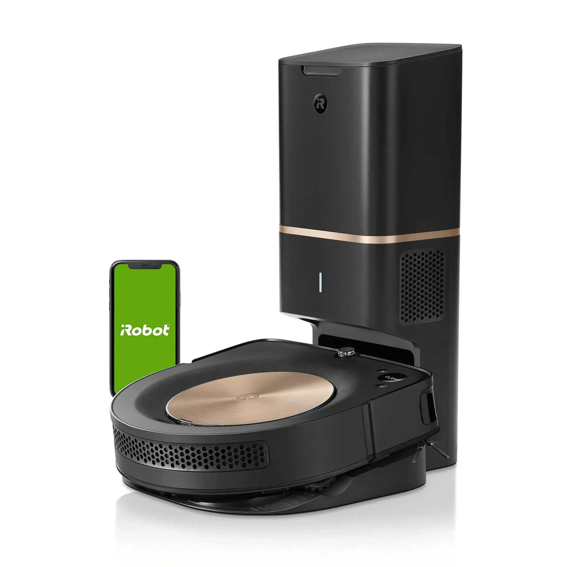 iRobot Roomba s9+ with D-shape design and Clean Base station