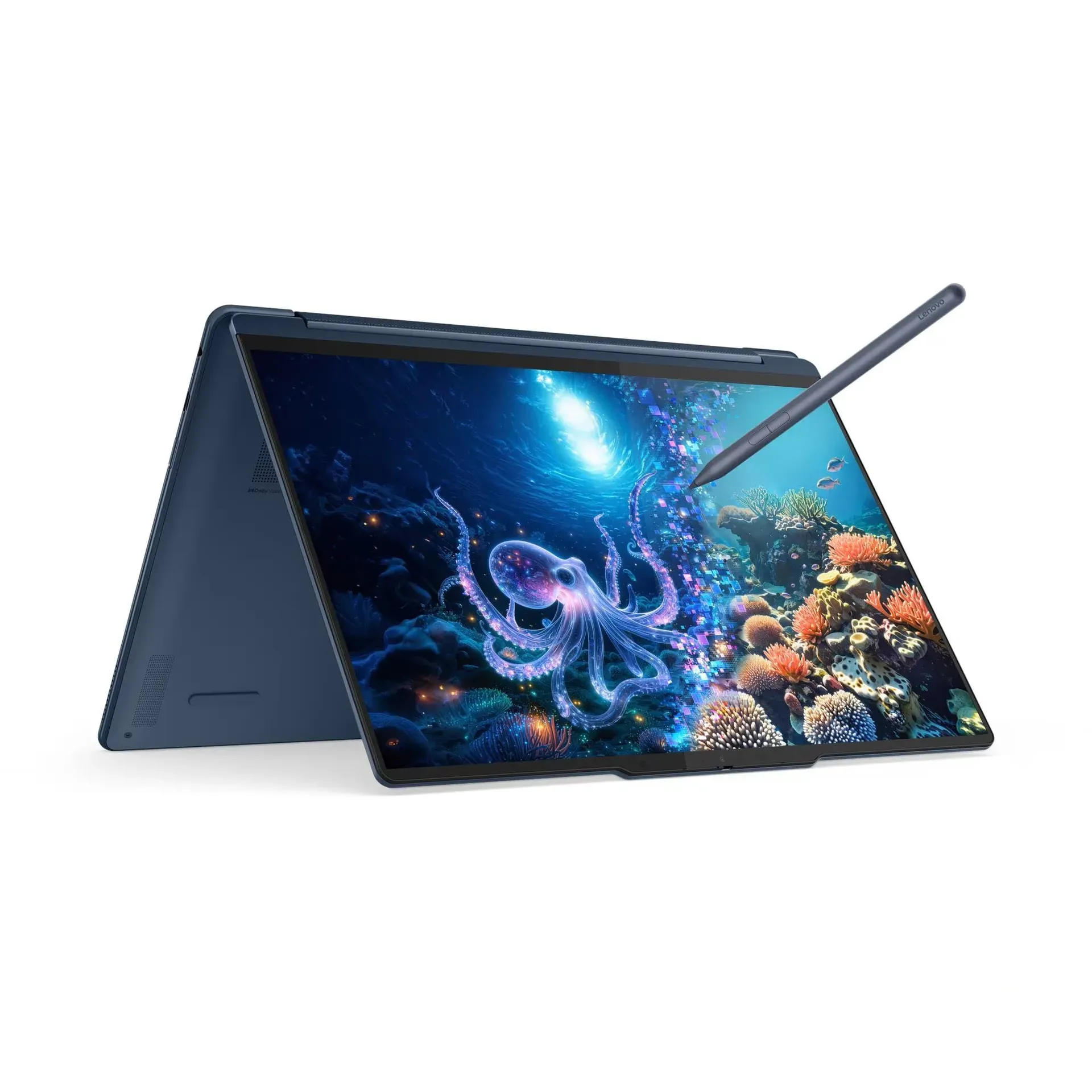 Lenovo Yoga 9i 2-in-1 Aura Edition laptop with rotating soundbar