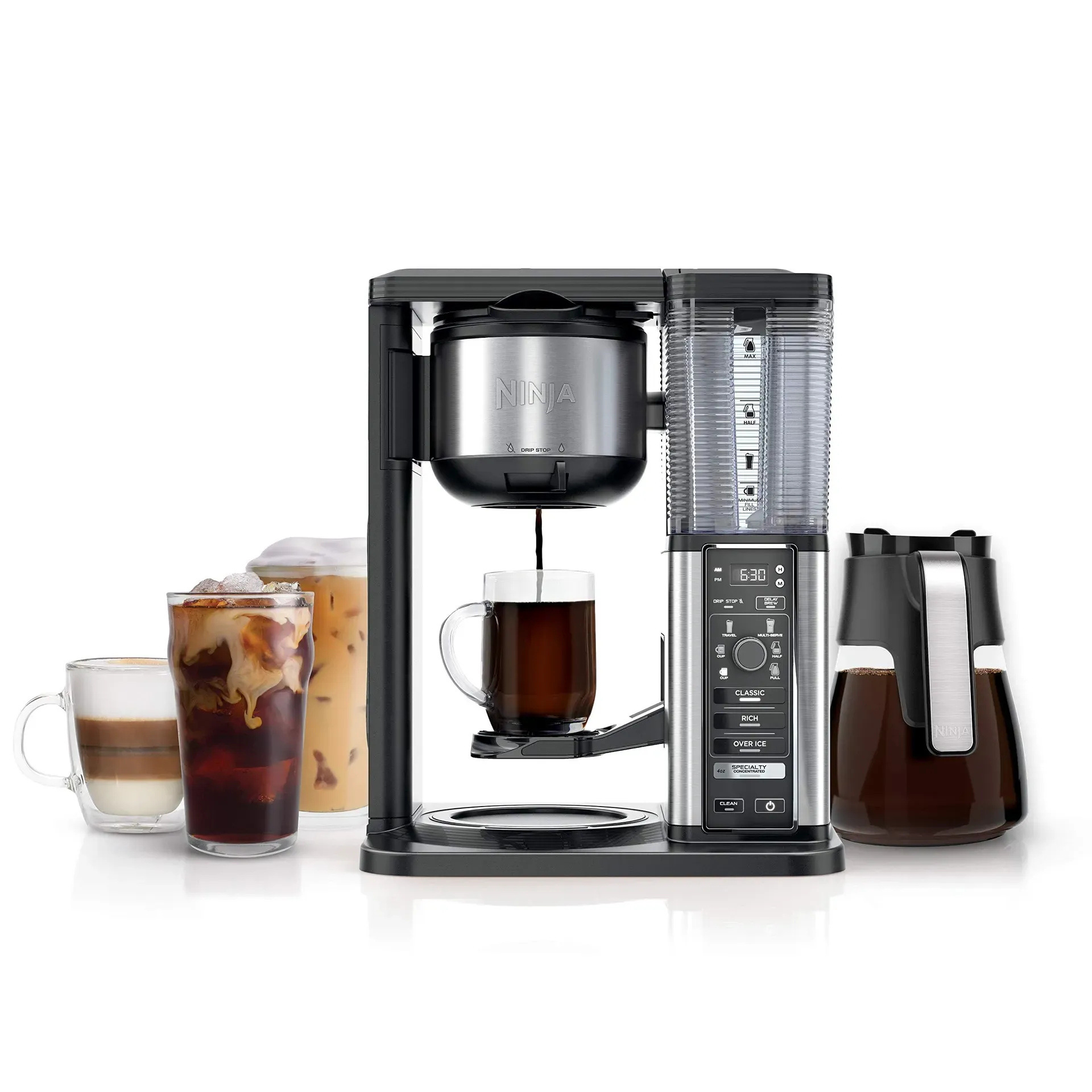 Ninja CM401 Specialty 10-Cup Coffee Maker with fold-away frother