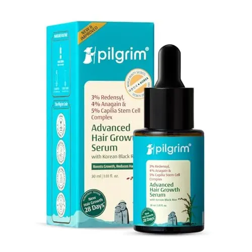 Pilgrim Hair Growth Serum with Redensyl Anagain and Korean Black Rice peptides