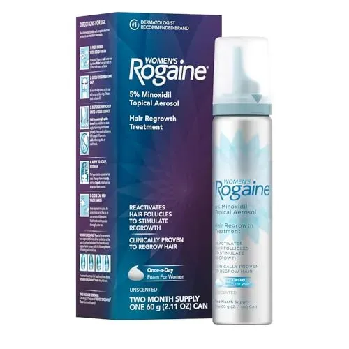 Rogaine Women's 5% Minoxidil Foam for hair regrowth and follicle stimulation