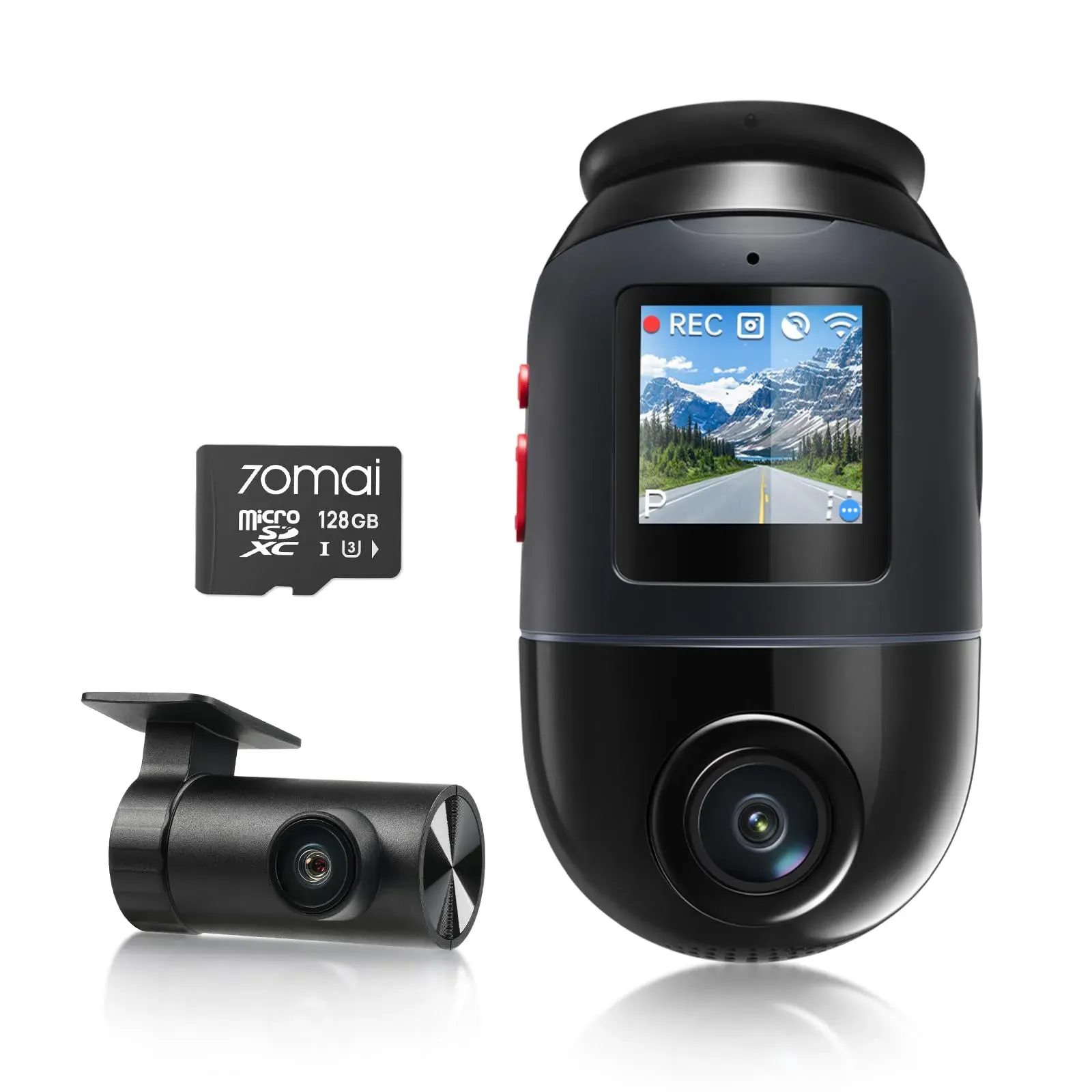 70mai Omni X800 rotating 340-degree camera body with 4G connectivity module