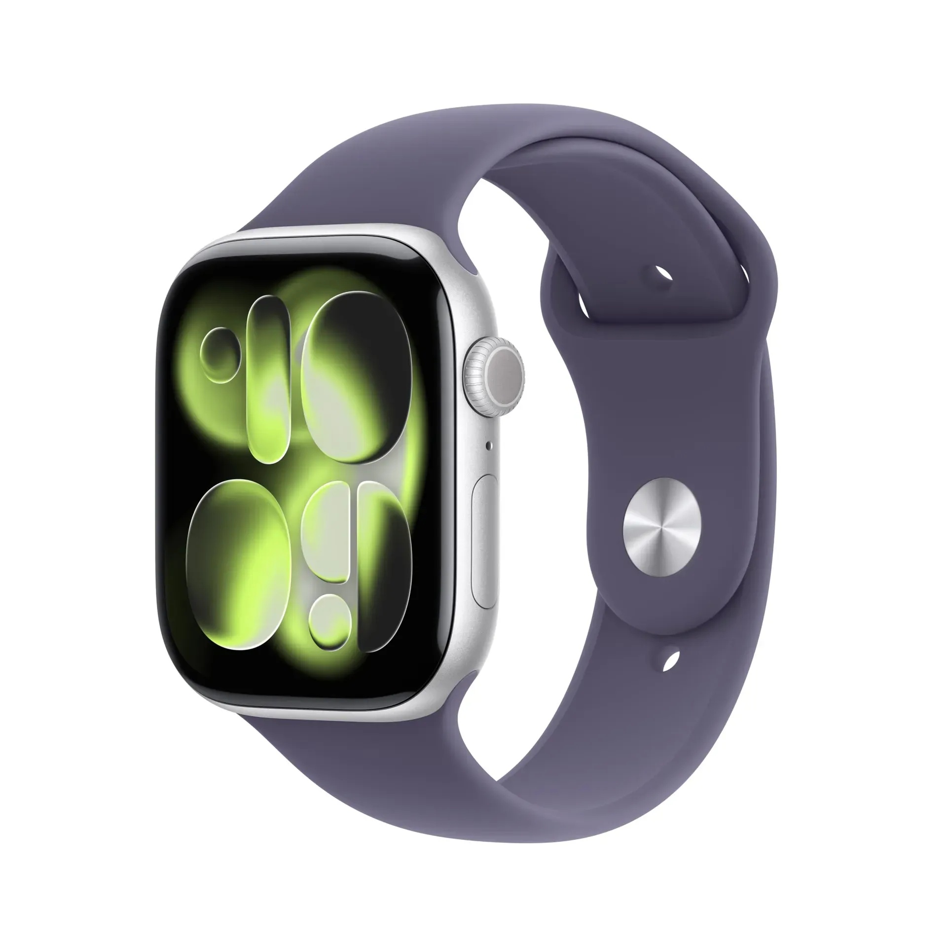 Apple Watch Series 11 GPS 46mm Silver Aluminum Case smartwatch with ECG and health tracking features on white background
