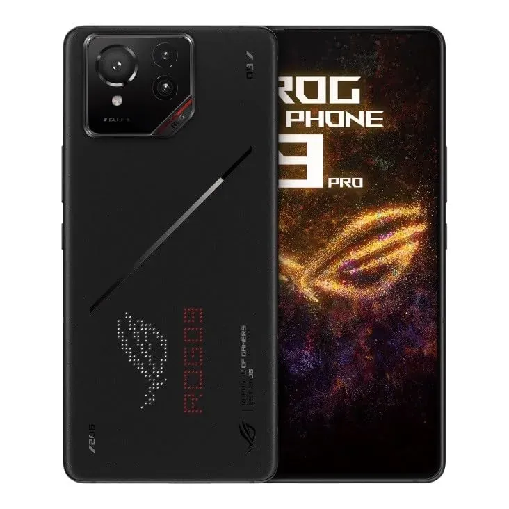 ASUS ROG Phone 9 Pro gaming smartphone with AirTrigger shoulder controls highlighted