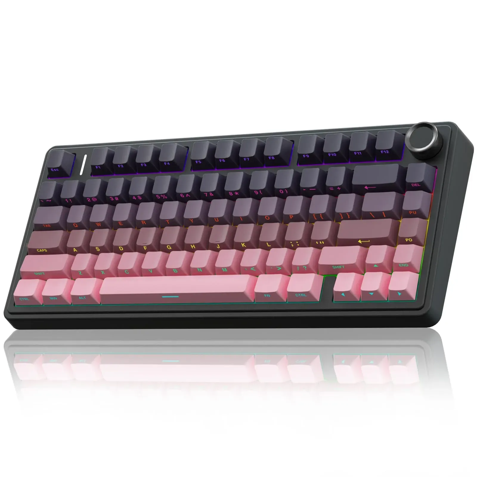 AULA F75 Pro 75% wireless mechanical keyboard with side-printed keycaps