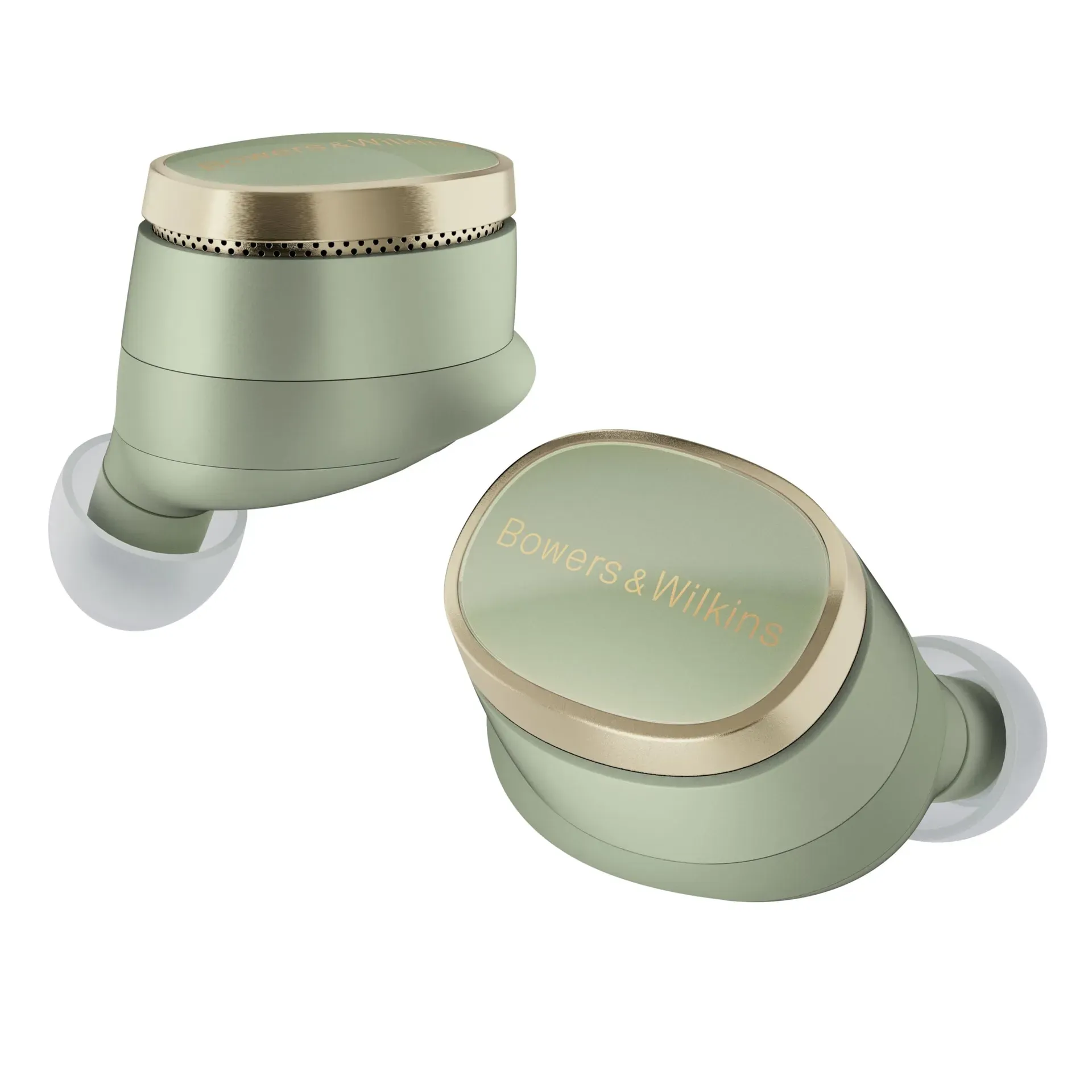 Bowers & Wilkins Pi8 wireless earbuds in jade green colorway