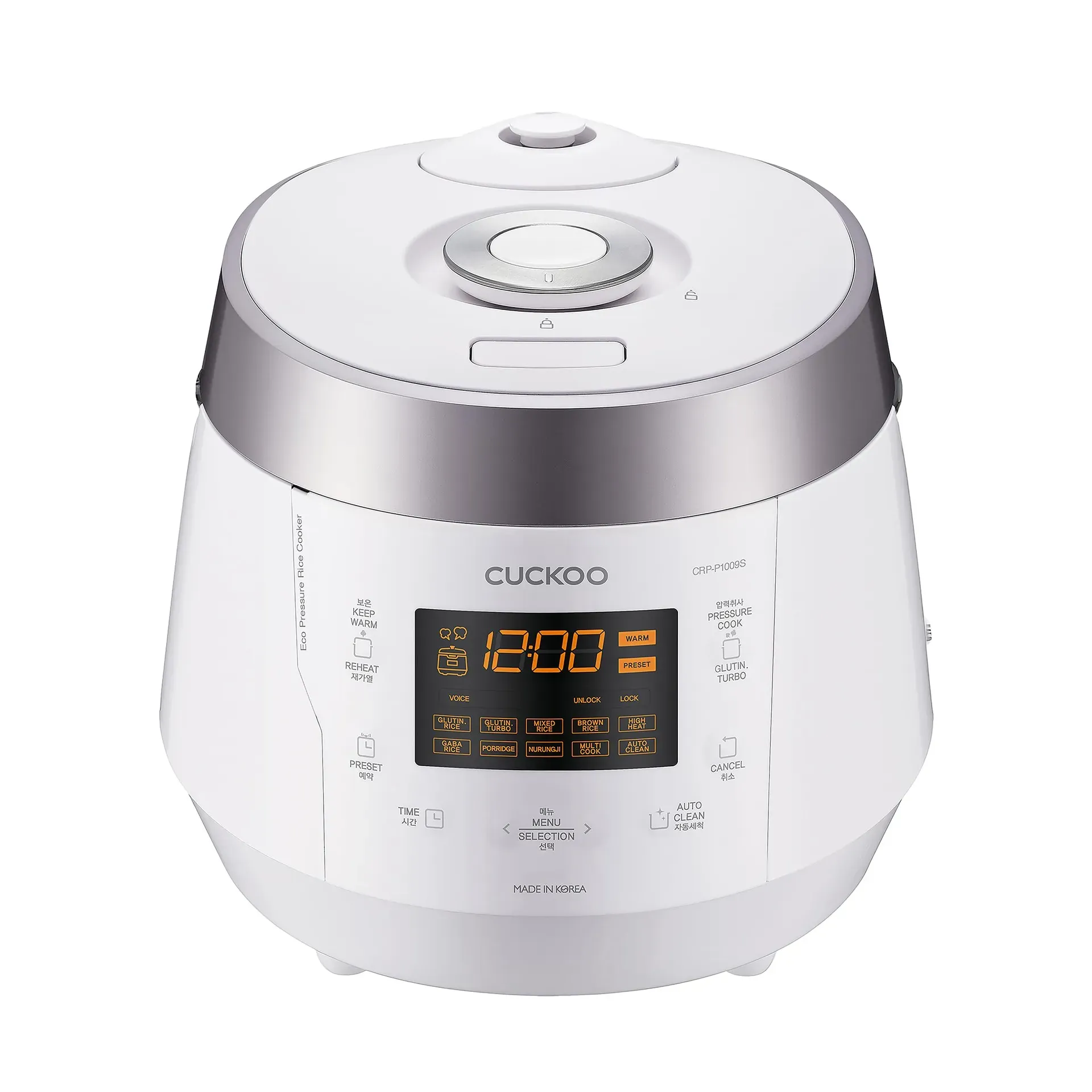 Cuckoo CRP-P1009SW high pressure rice cooker with large capacity and digital display