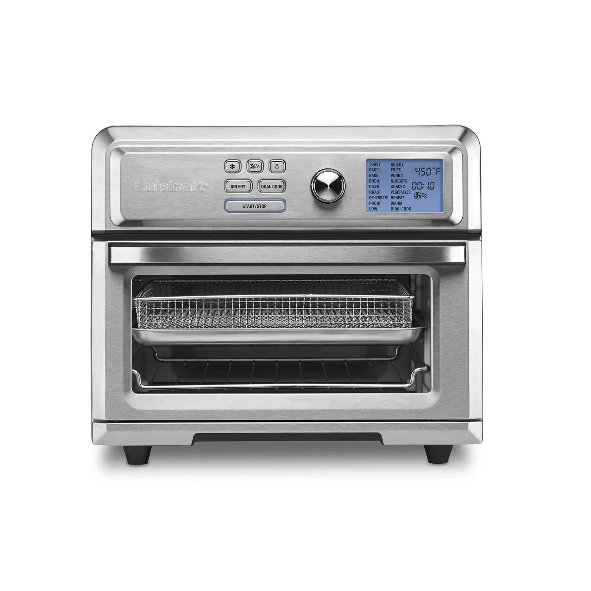 Cuisinart TOA-65 digital air fryer toaster oven with LCD display and 13 cooking functions