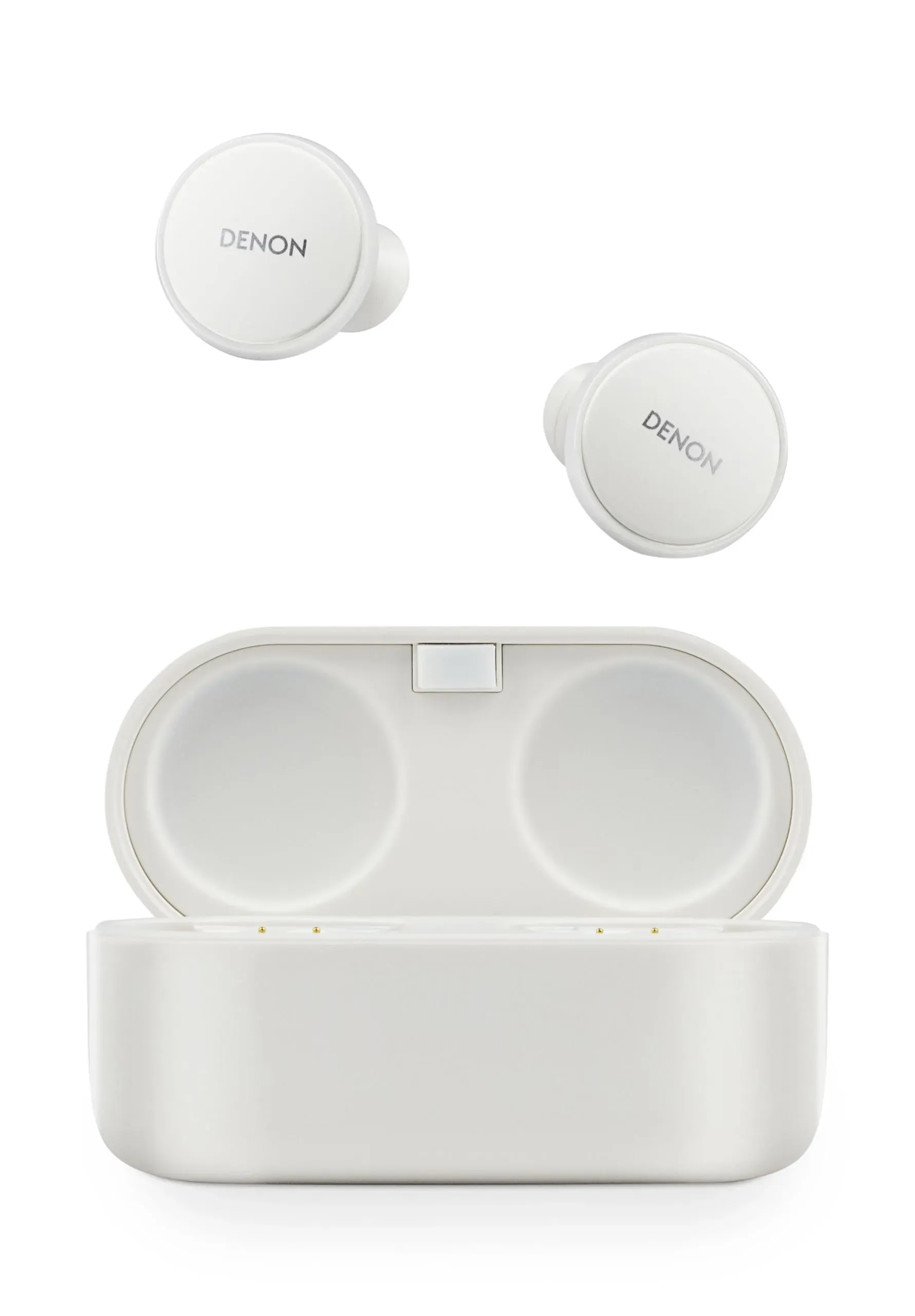Denon PerL Pro true wireless earbuds with charging case