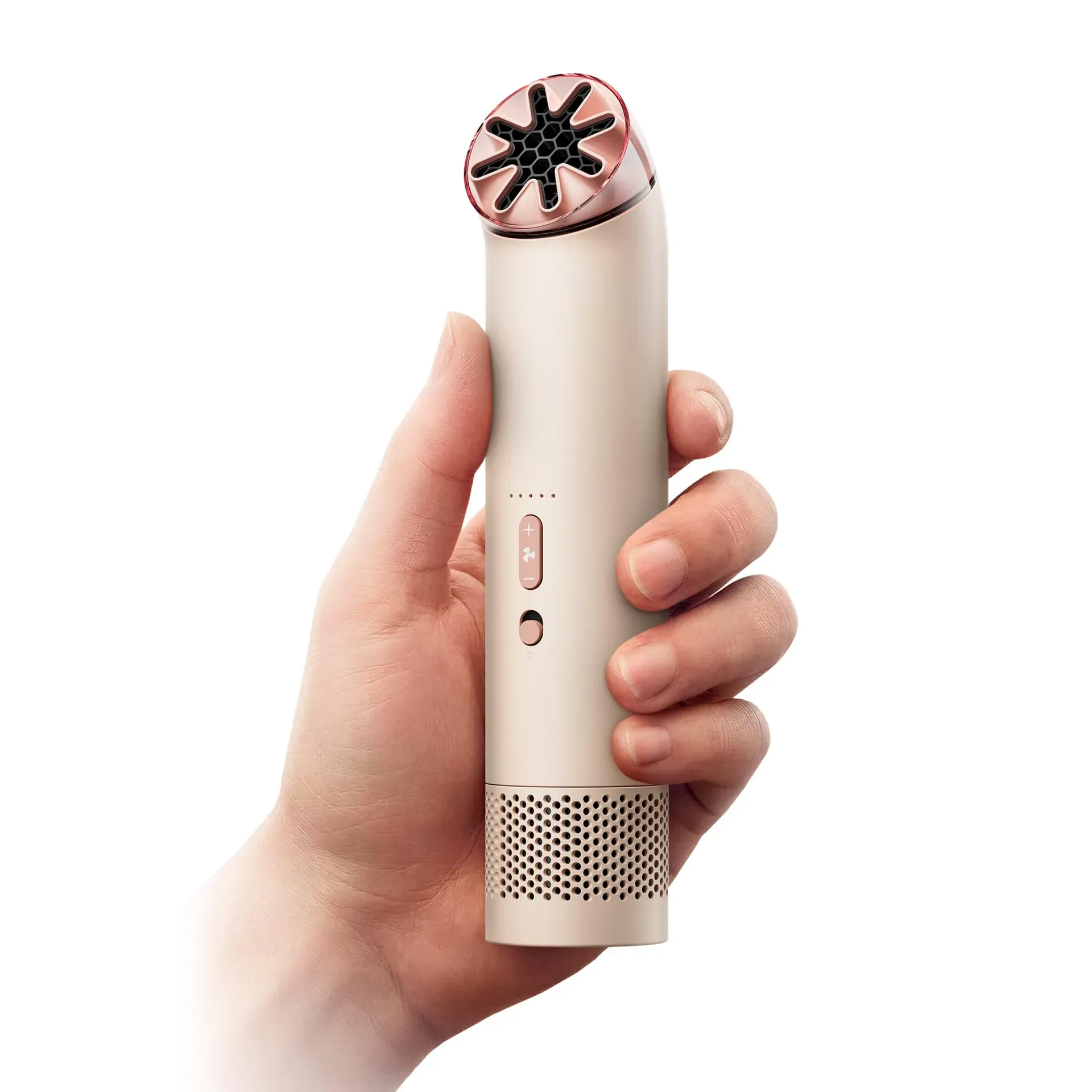 Dyson HushJet Mini Cool Fan in Stone Blush colorway portable design