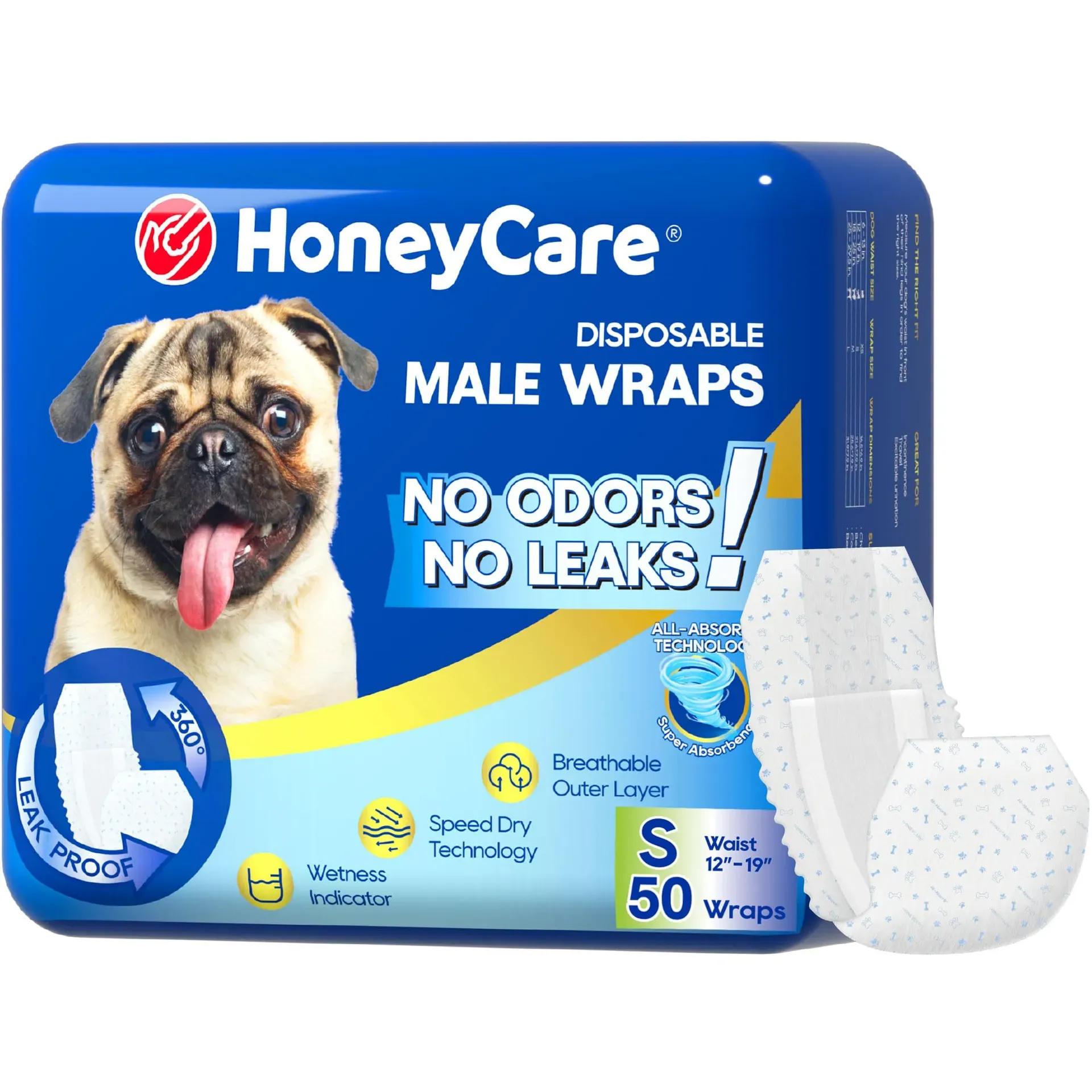 HONEY CARE All-Absorb Male Dog Wraps package