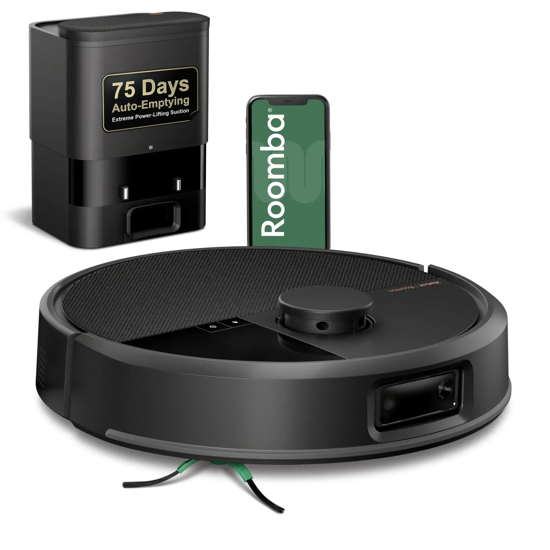 iRobot Roomba Max 705 robot vacuum with dual rubber brushes navigating living room