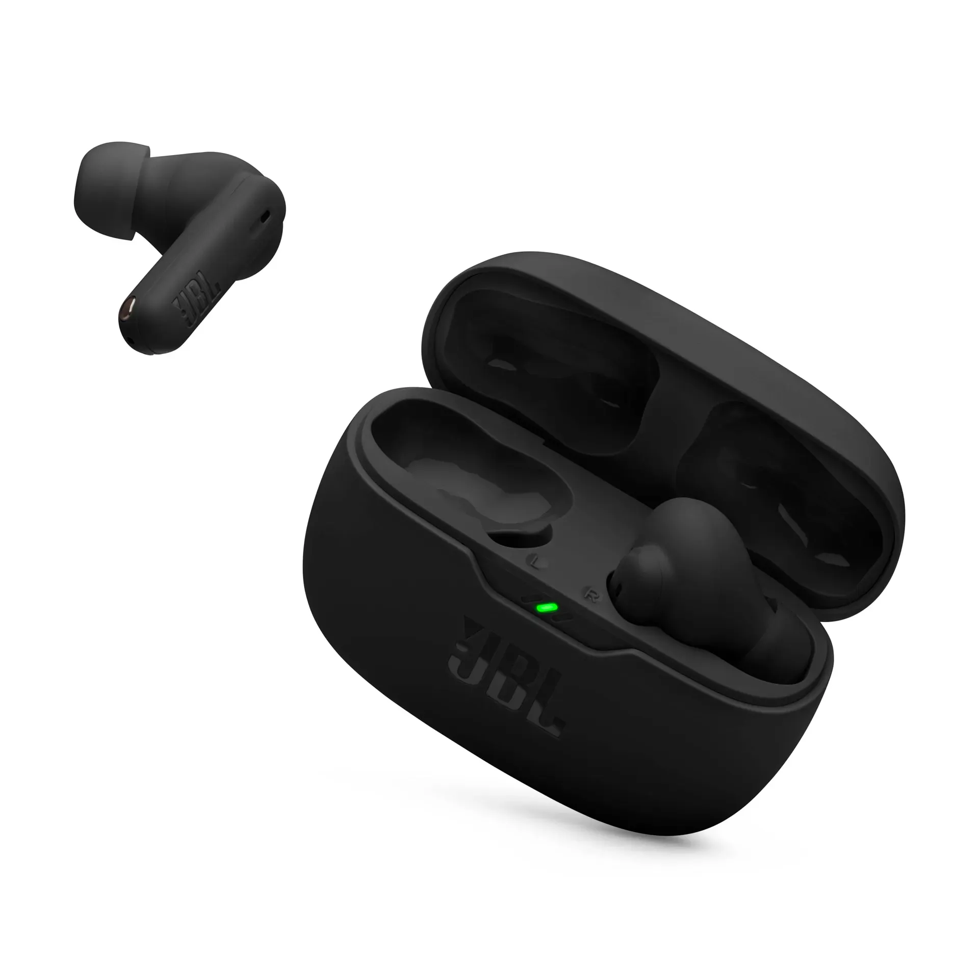 JBL Vibe Beam 2 wireless earbuds in charging case