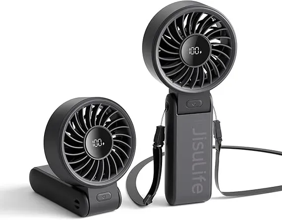 JISULIFE Handheld Fan Life7 3-in-1 portable fan with power bank and flashlight