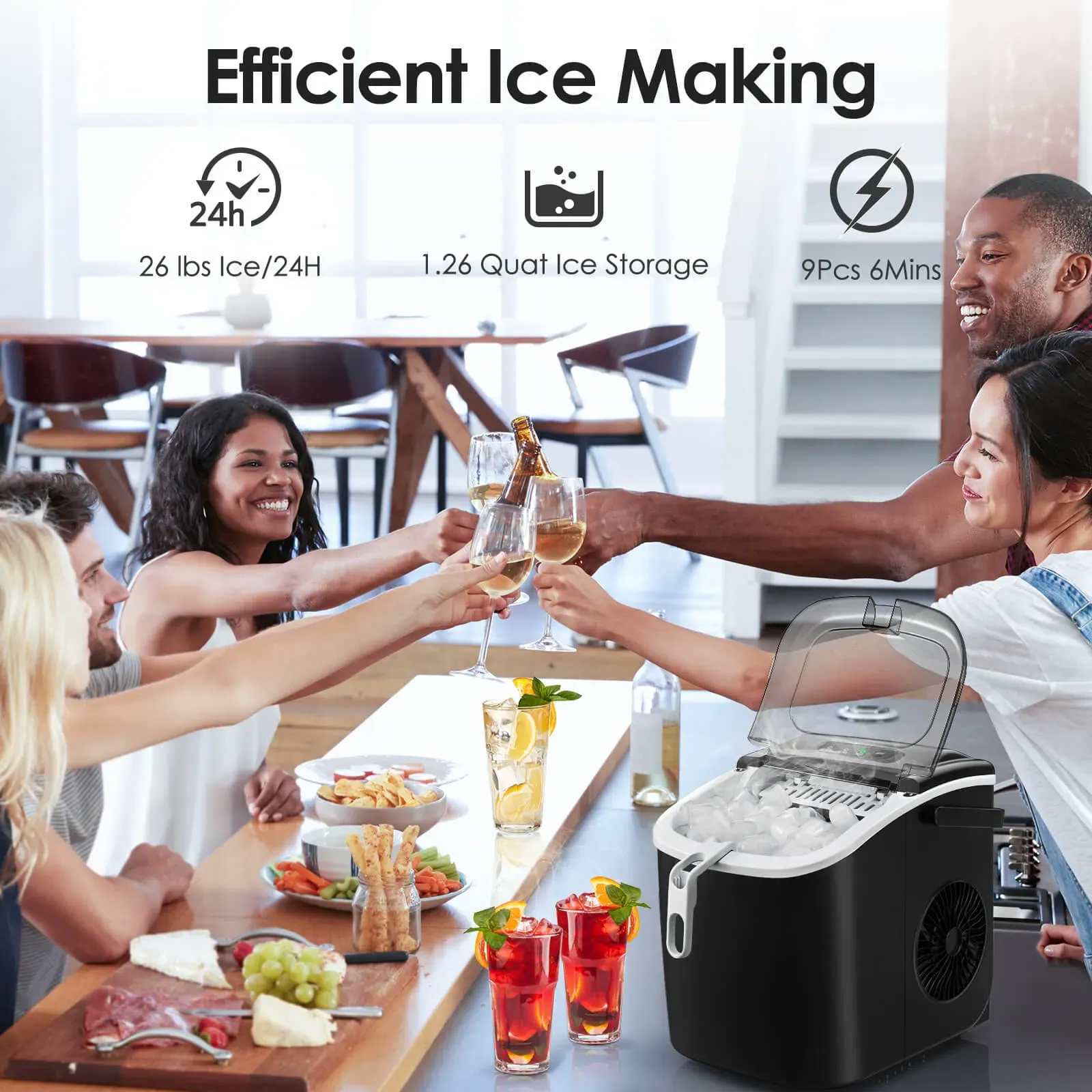 Kismile Portable Ice Maker with Handle Z5822H