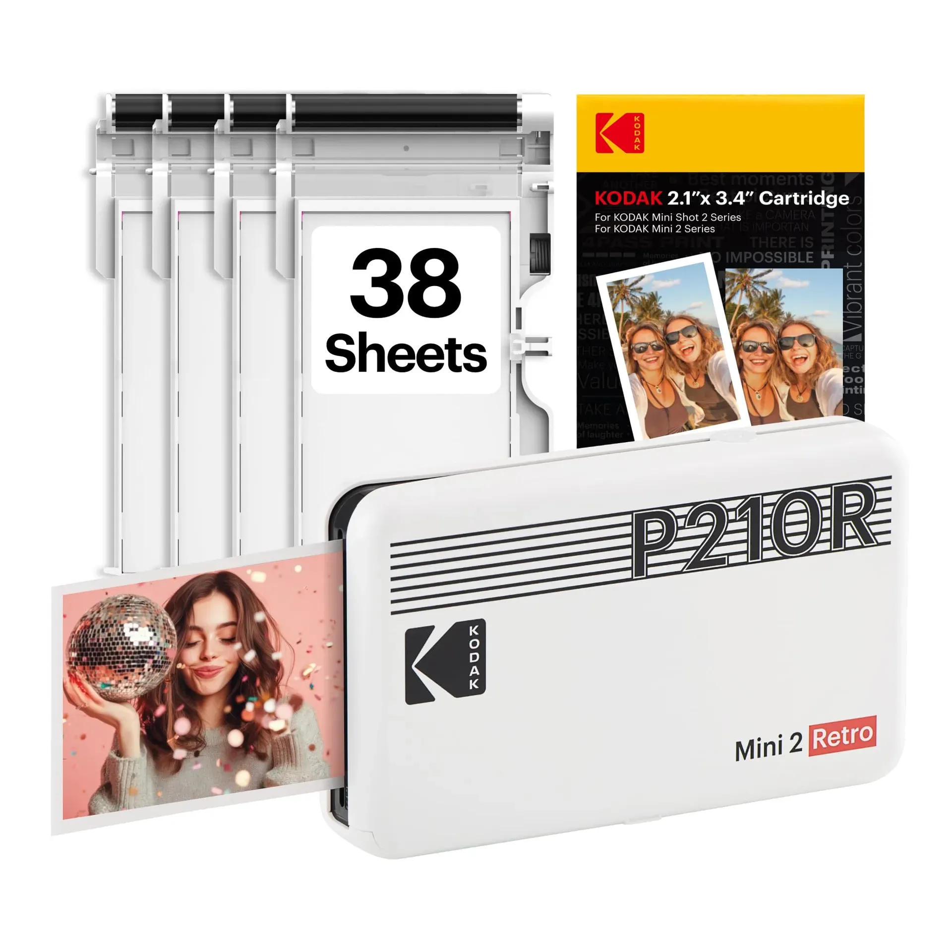 Kodak Mini 2 Retro 2x3 Portable Photo Printer with retro styling