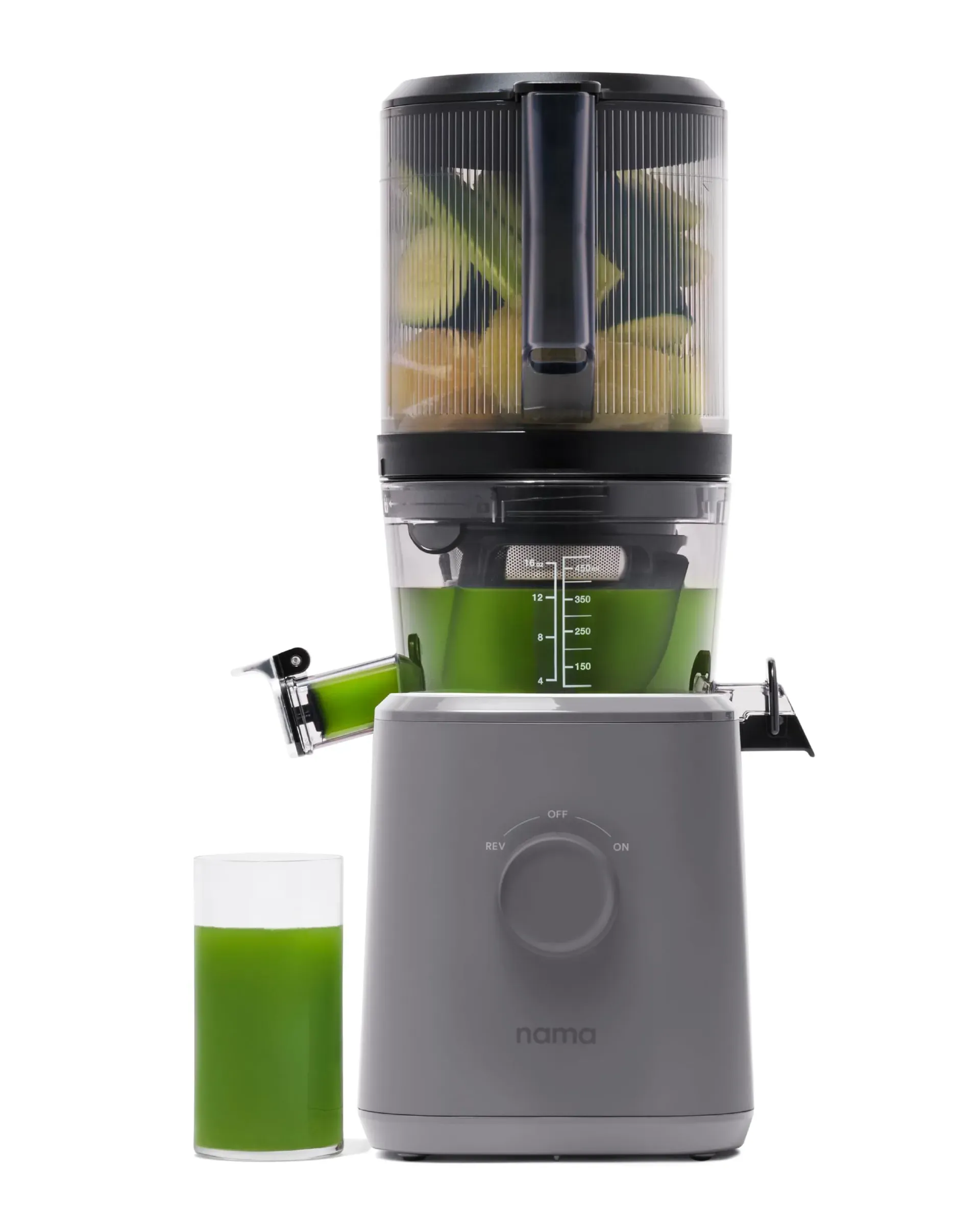 Nama J2 Cold Press Juicer with wide mouth hopper for self-feeding operation