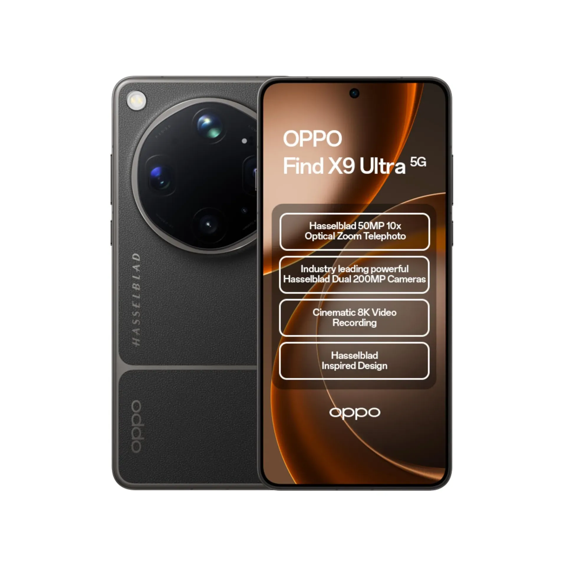 OPPO Find X9 Ultra rear showing quad-camera array with dual 200MP sensors