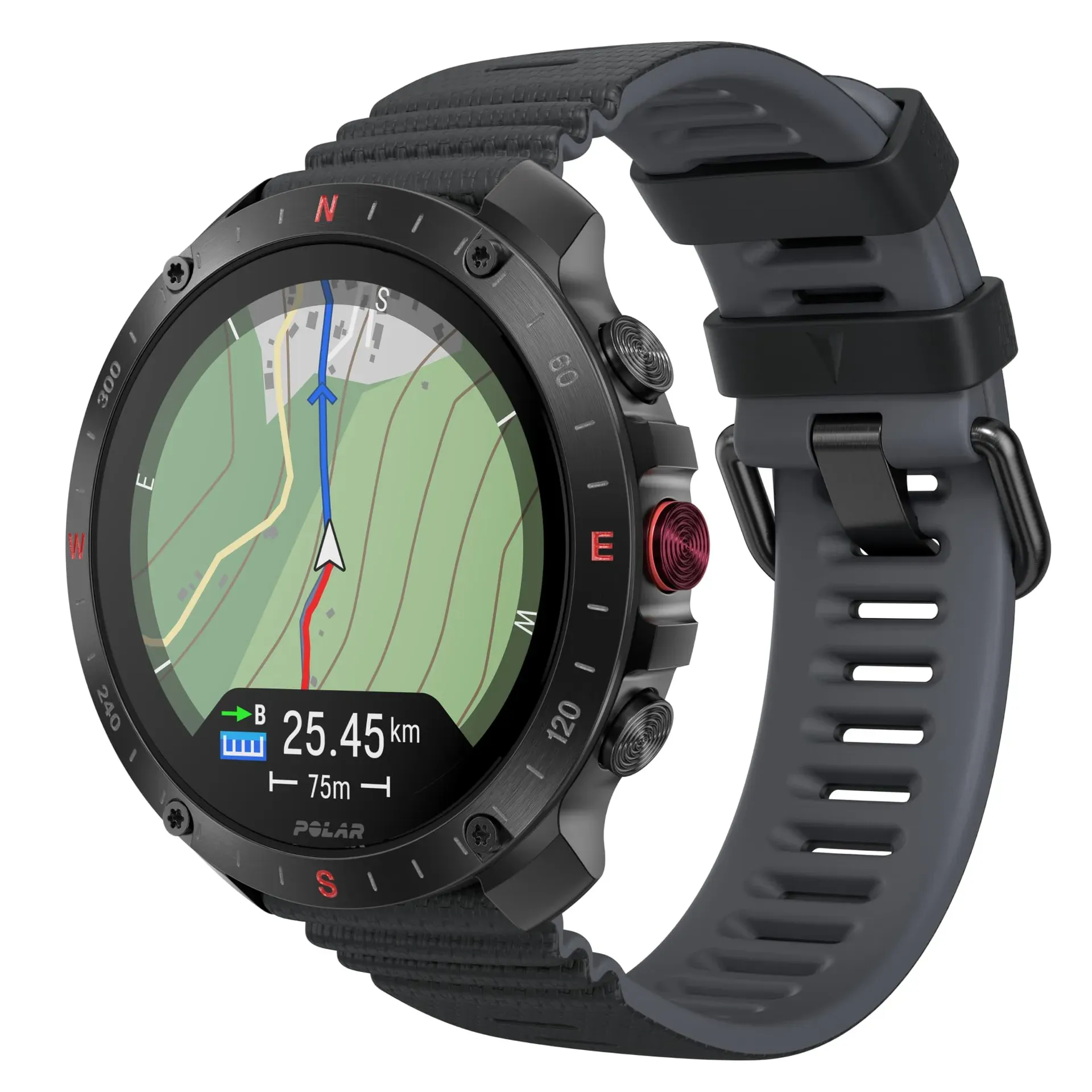 Polar Grit X2 Pro with military-grade titanium case and navigation display