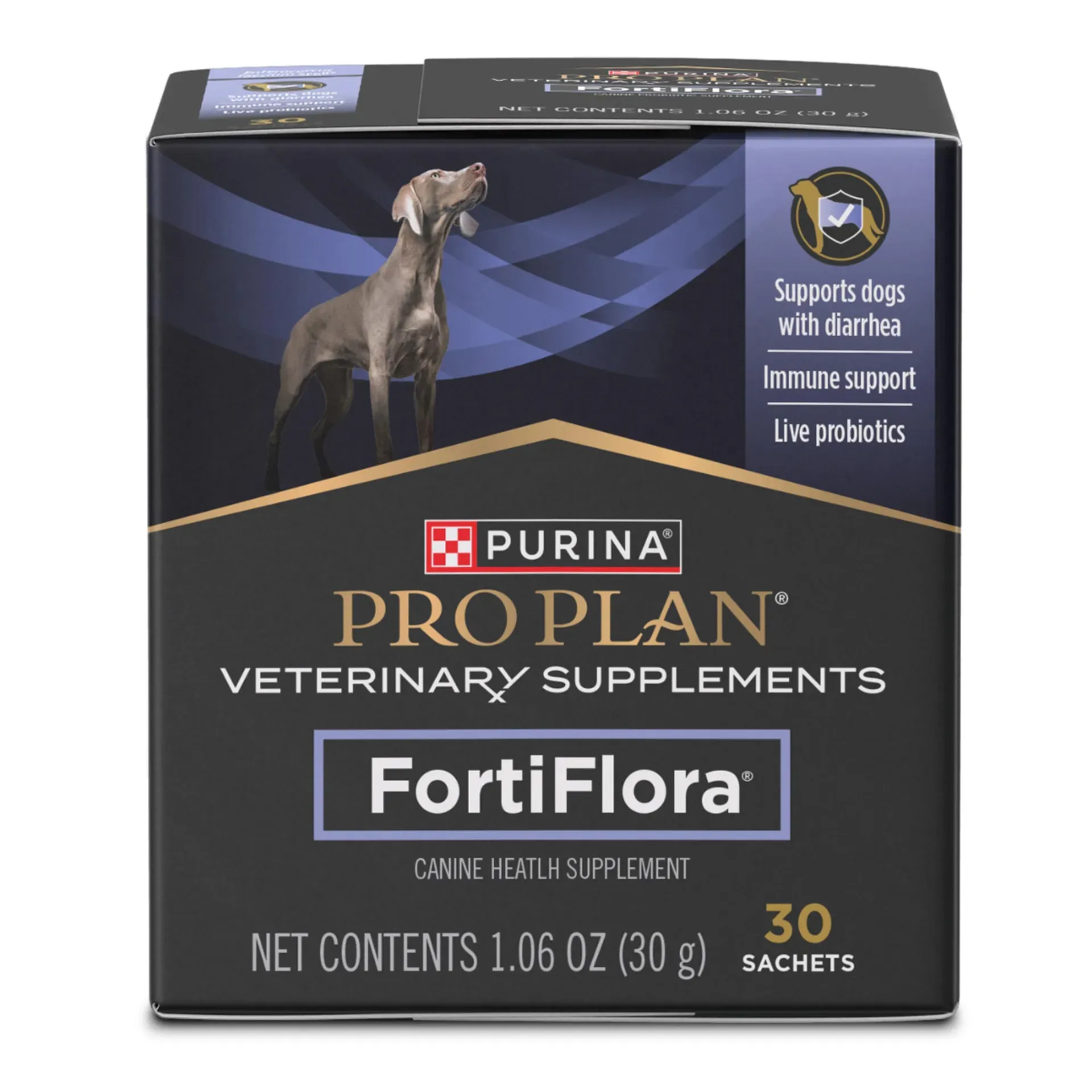 Purina Pro Plan FortiFlora Daily Probiotics box and packets