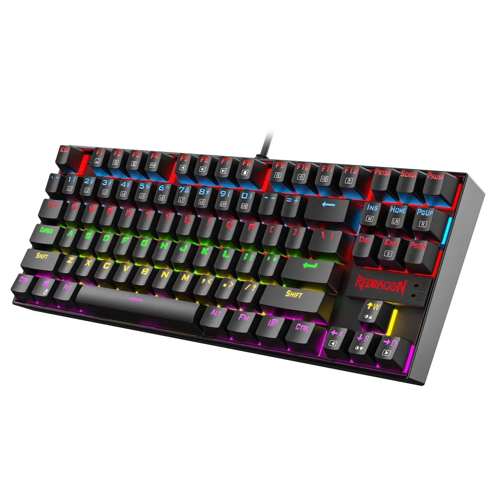 Redragon K552 Kumara tenkeyless mechanical keyboard with rainbow LED backlighting