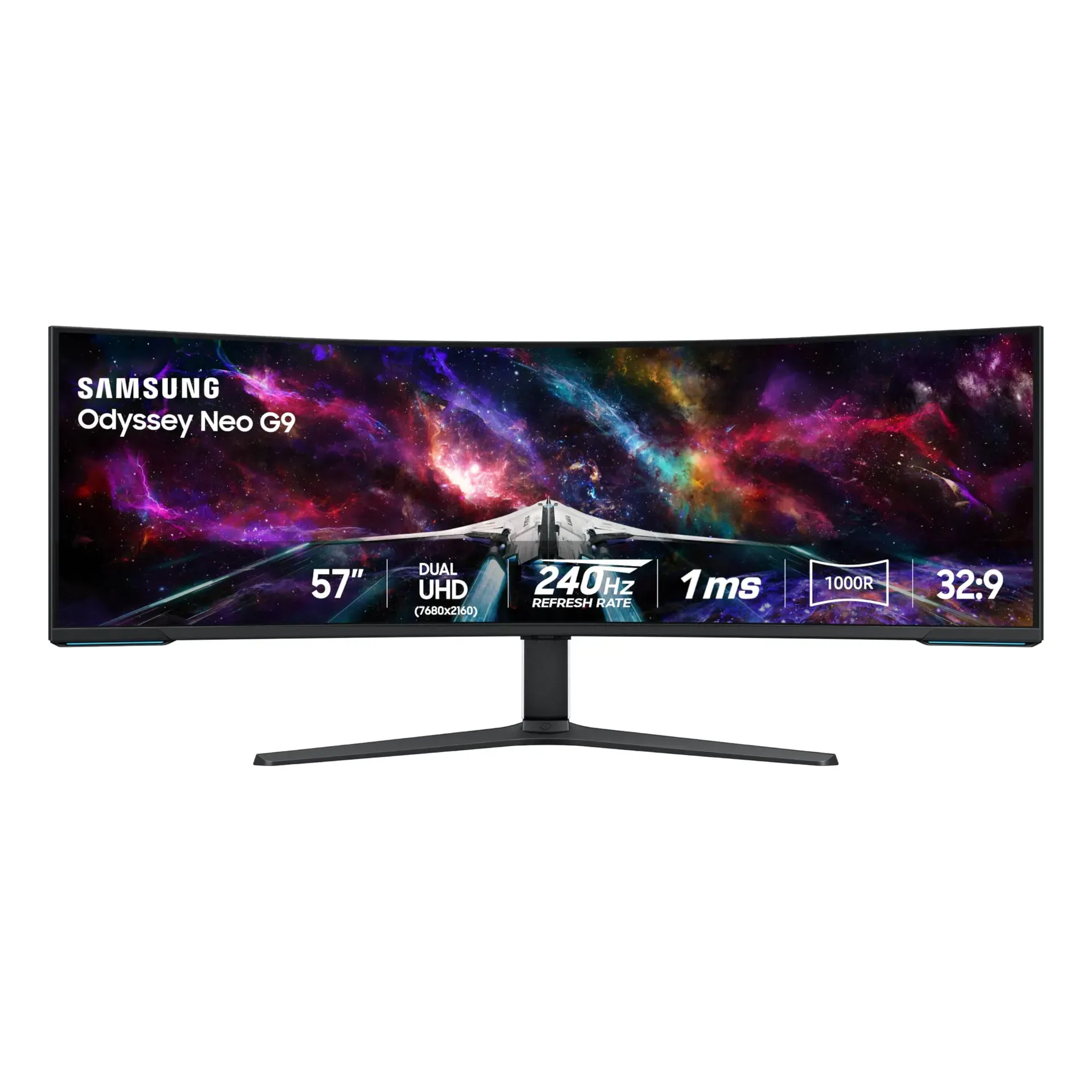 Samsung 57-inch Odyssey Neo G9 with aggressive 1000R curvature for immersive gaming