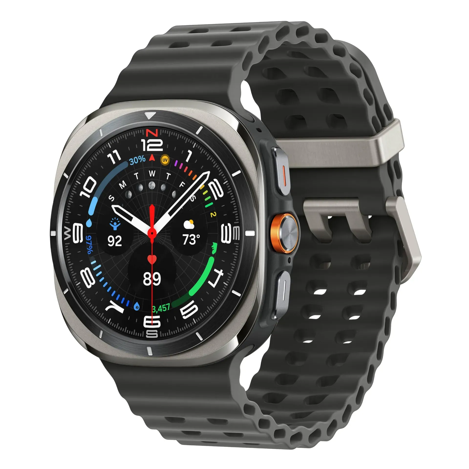 Samsung Galaxy Watch Ultra 47mm with titanium casing and rotating bezel