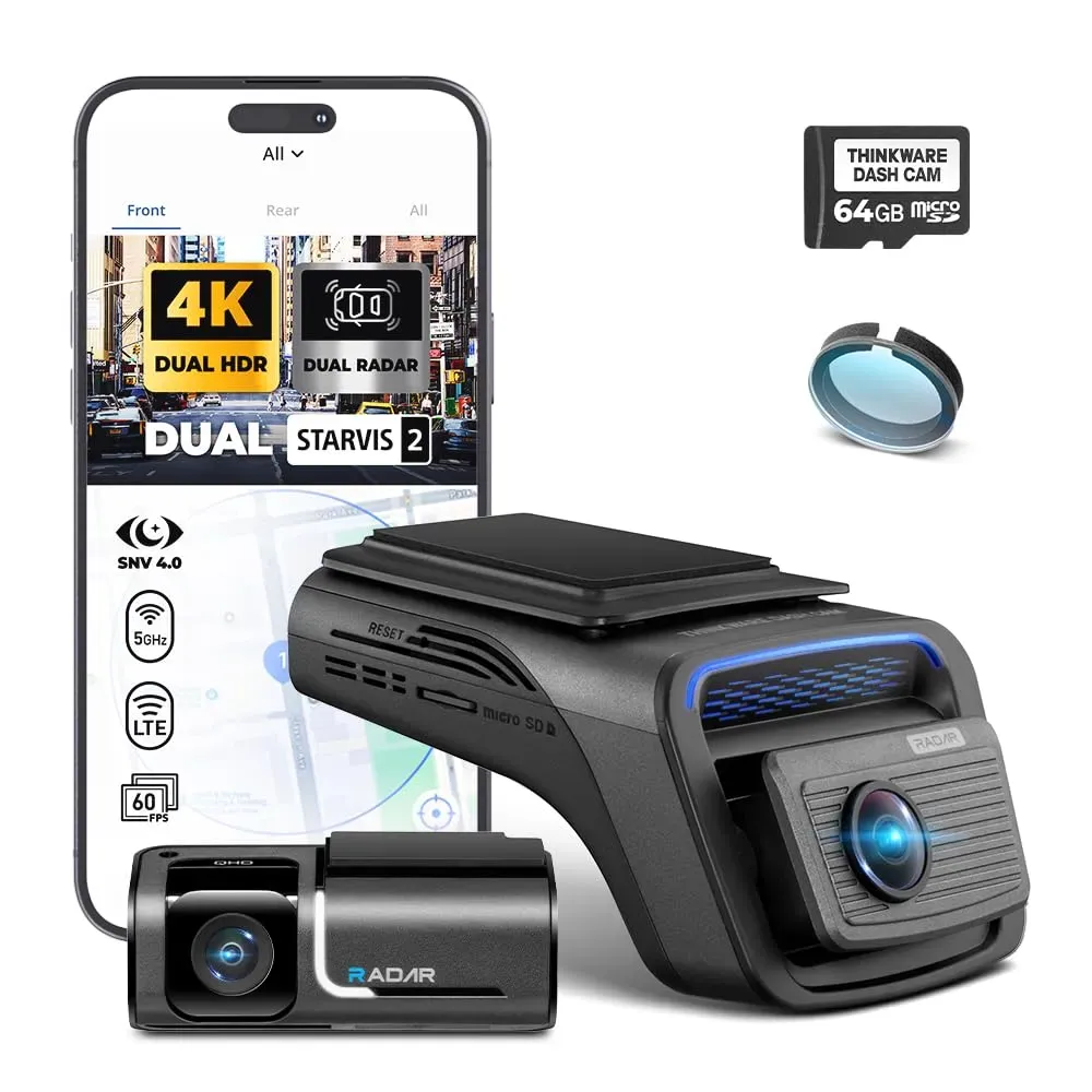 THINKWARE U3000 PRO premium dual camera design with radar module