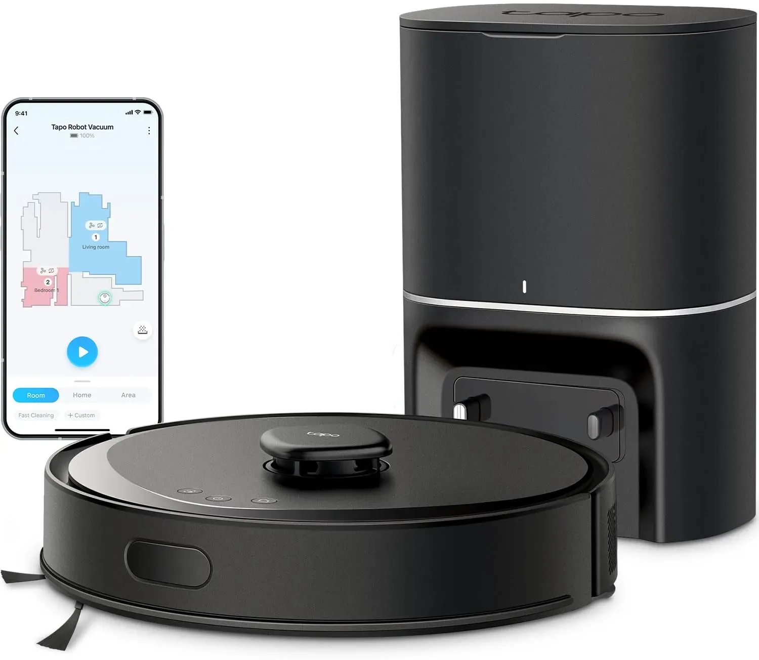 TP-Link Tapo RV30 Max Plus robot vacuum with LiDAR navigation cleaning hardwood floor
