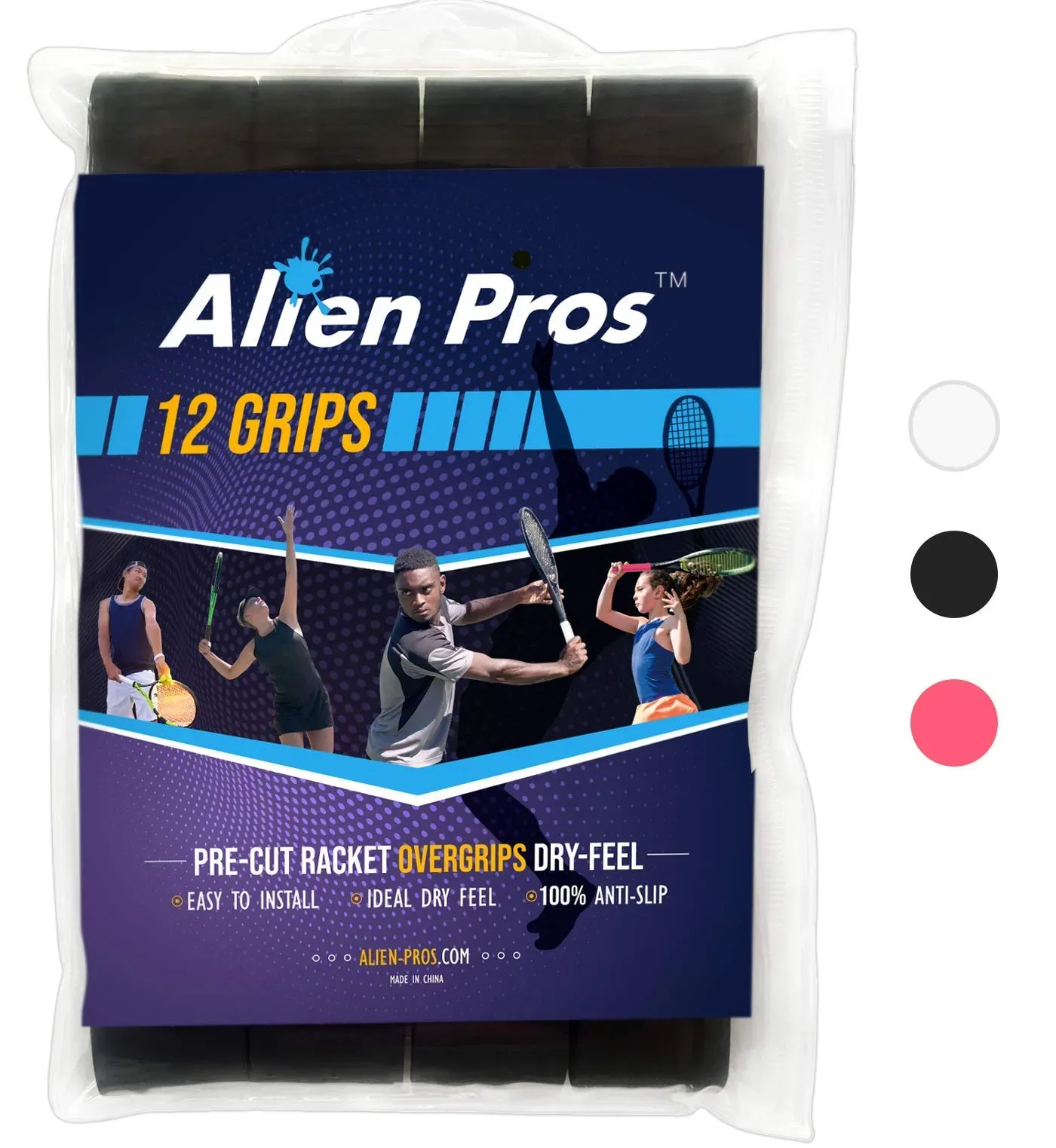 Alien Pros pickleball overgrip 4-pack dry feel PU grip tape for sweaty hands