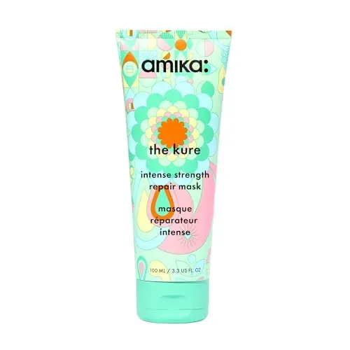 Amika The Kure Intense Bond Repair Mask jar for chemically damaged hair
