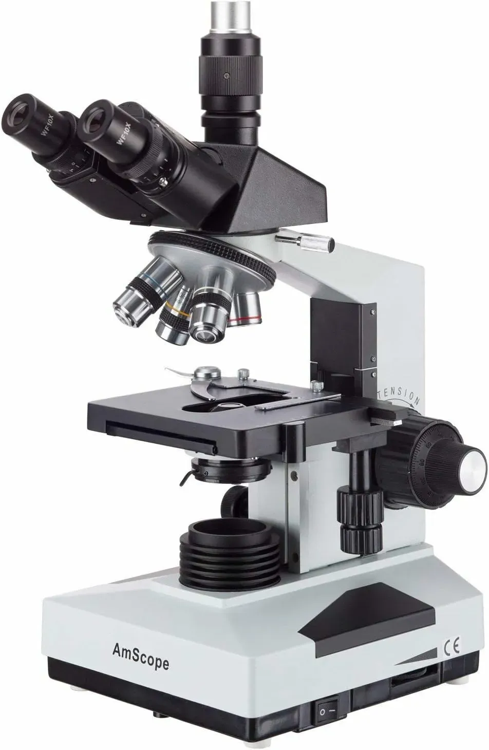 AmScope T490B compound trinocular microscope for laboratory research and educational use
