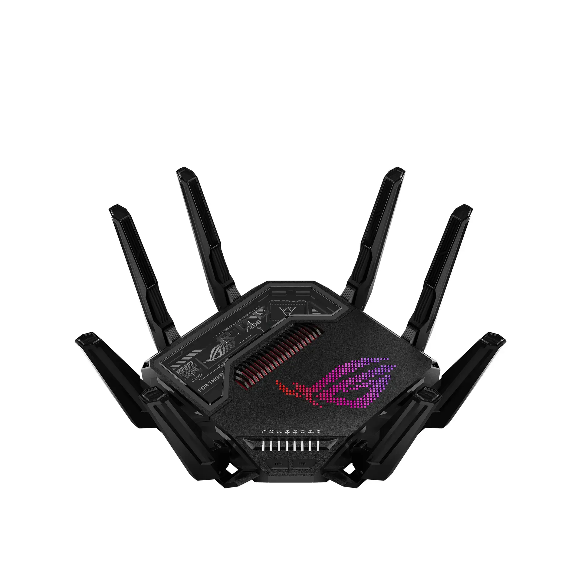 ASUS ROG Rapture GT-BE98 Pro quad-band WiFi 7 gaming router with external dual-feeding antennas