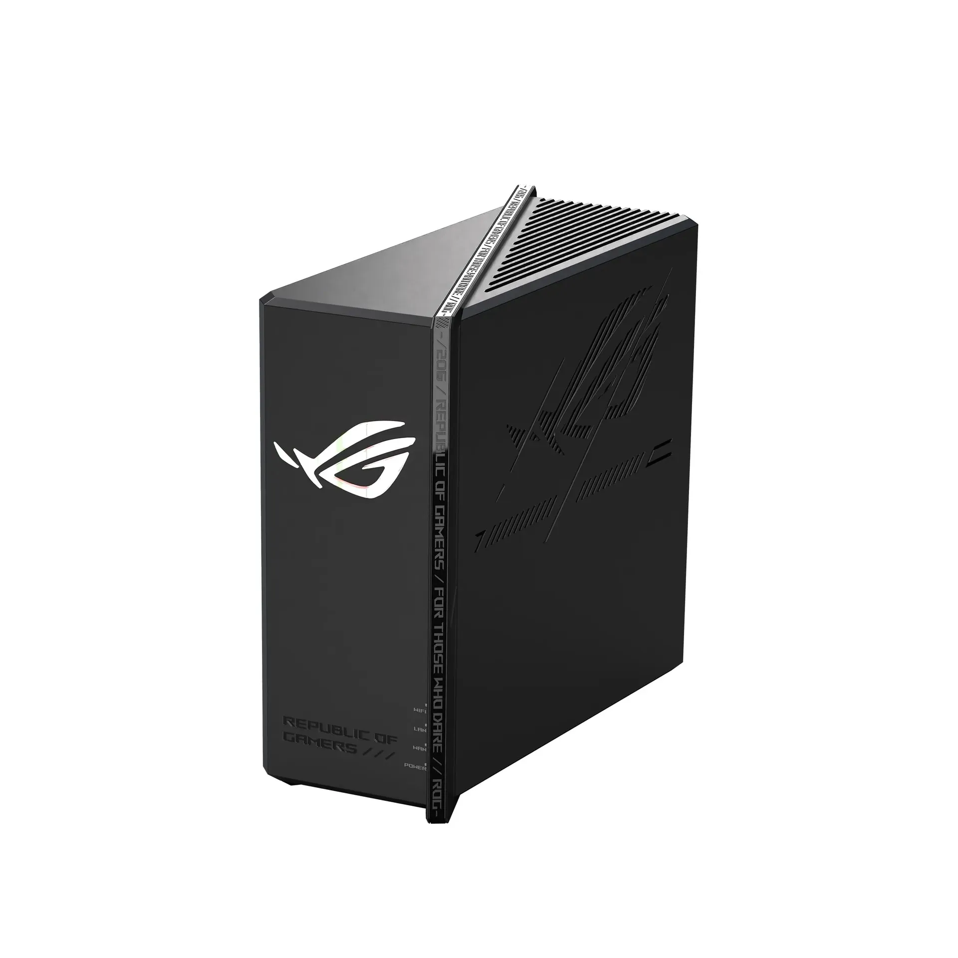 ASUS ROG Strix GS-BE12000 WiFi 7 gaming router showing seven 2.5G LAN ports