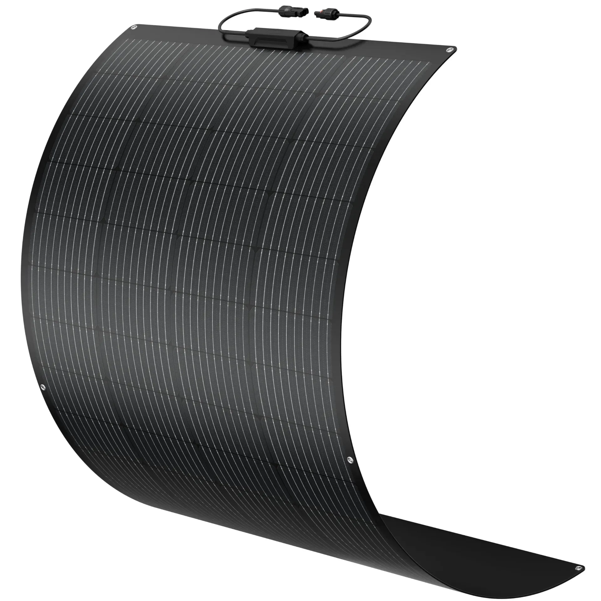 BougeRV Arch 200W fiberglass flexible solar panel curved surface installation on an RV roof