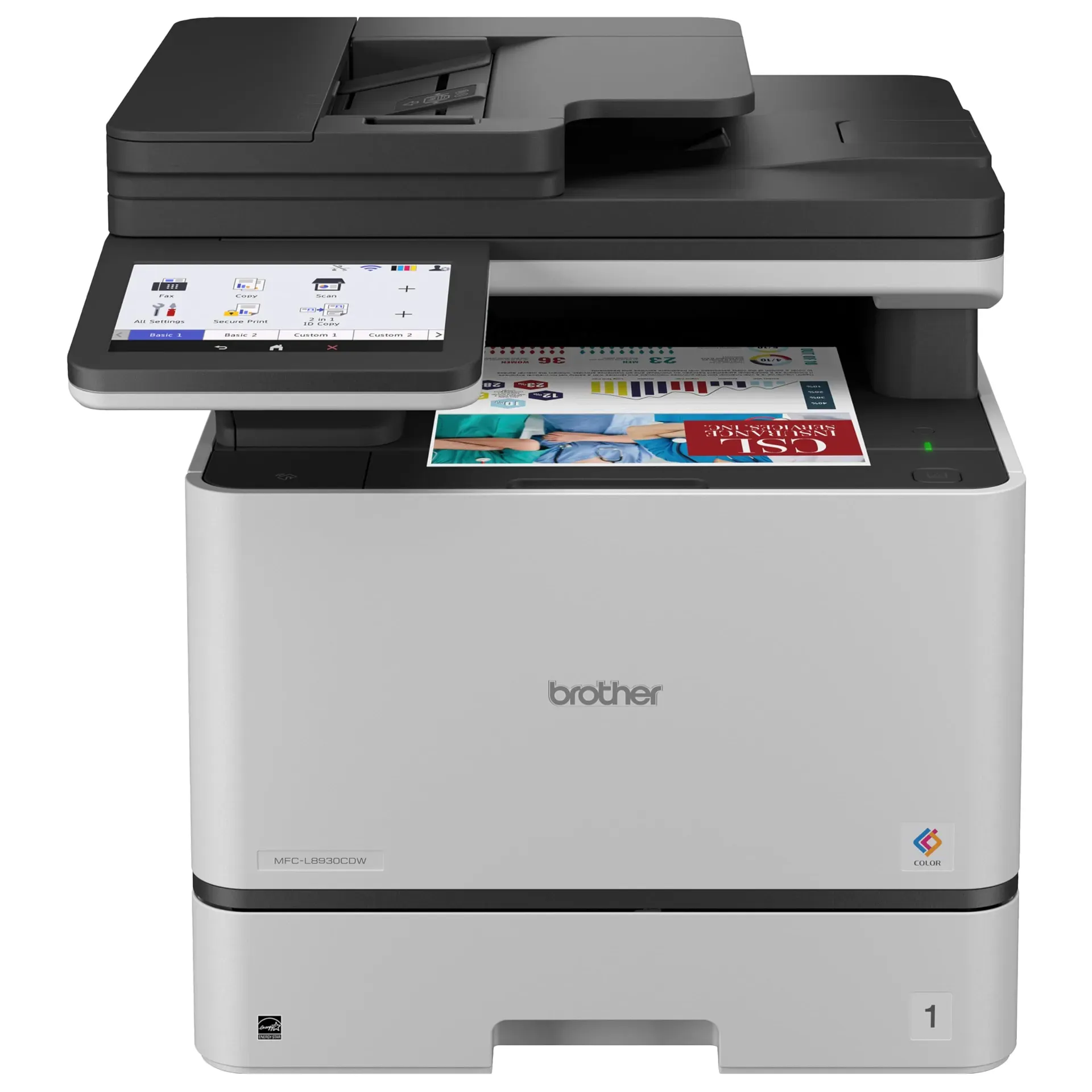 Brother MFC-L8930CDW business color laser all-in-one printer with 7-inch touchscreen