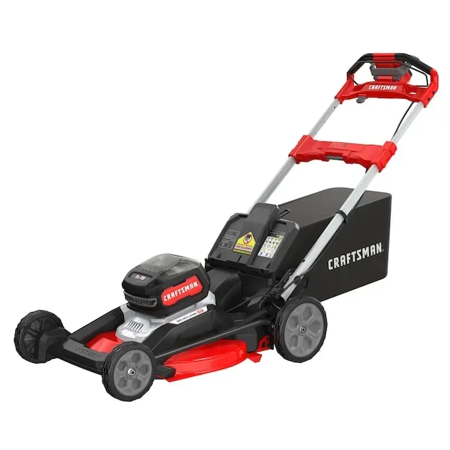 Craftsman 2X20V Max 21-inch self-propelled lawn mower on lawn