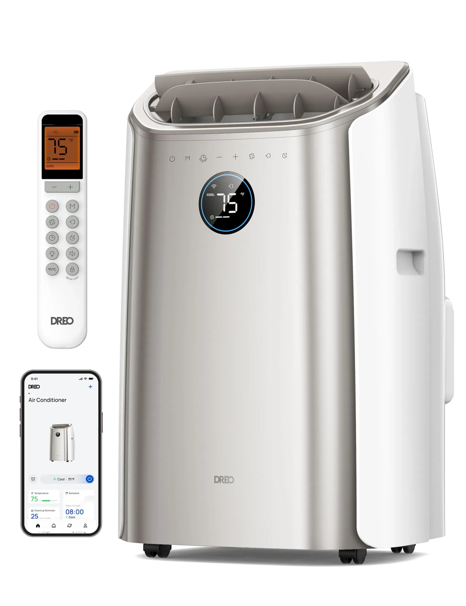 Dreo AC515S 12000 BTU ultra-quiet portable air conditioner at 46 dB for noise-sensitive bedrooms